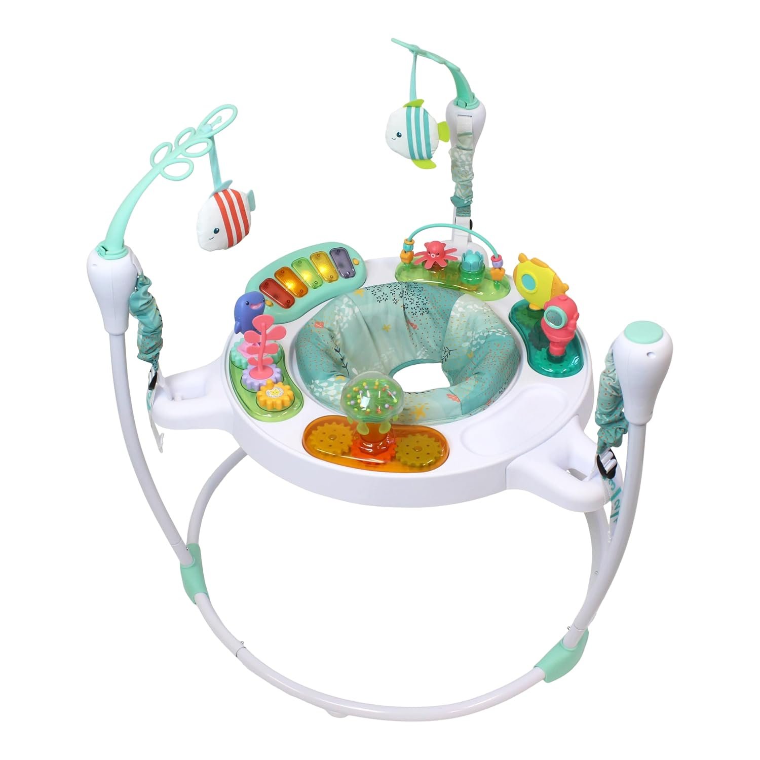 Infantino Magic Motion Activity Jumper, Under the Sea Baby Jumper with 360° Seat, Removable Piano, Lights & Music, Adjustable Height Activity Center, Motor Skills and Sensory Play, Ages 4+ Months