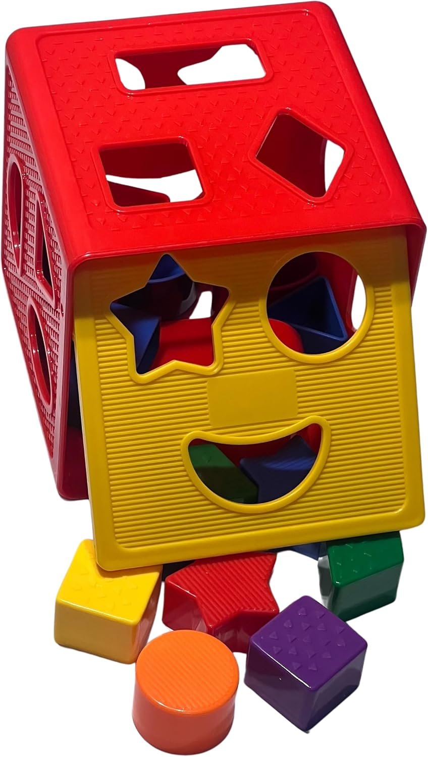 Shape Sorter Toddler Learning Toys – 19 Pcs Classic Kids Toys Blocks for Toddlers 1-3, Color Recognition, Sorting and Matching Activity Cube for Baby Games