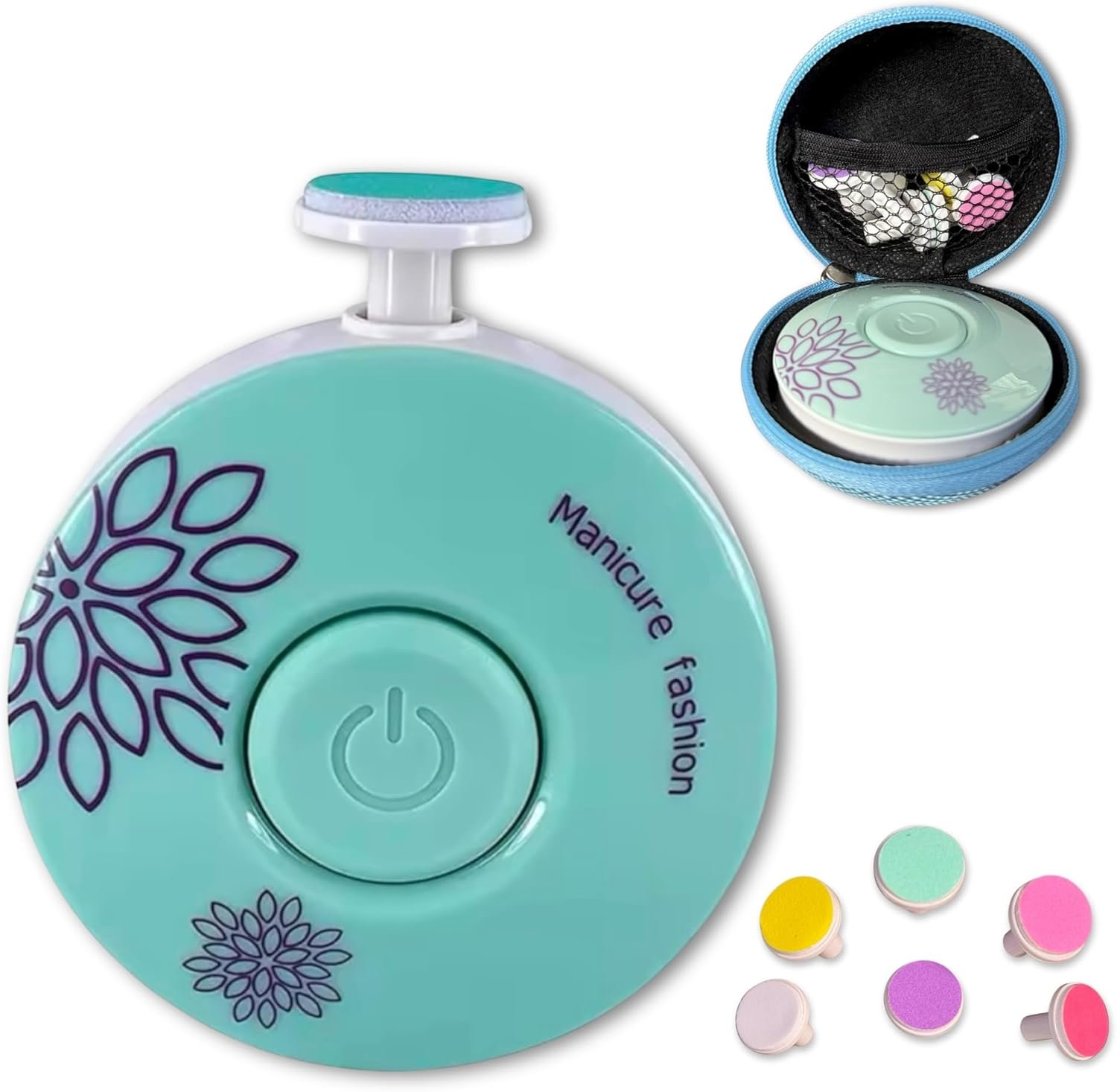Electric Baby Nail Trimmer & Baby Nail File, Safe and Quiet Baby Nail Clippers with 6 Grinding Heads, Baby Nail Grooming Kit for Newborn, Infant, Toddler & Adult.