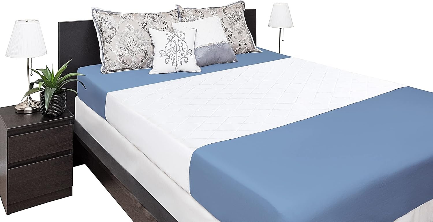 Washable Incontinence Bed Pad 36×60 – Soft, Absorbent & Waterproof Mattress Protector with Tuck-in Sides – Reusable Full/Queen Size Pads for Kids, Adults, Seniors & Pets