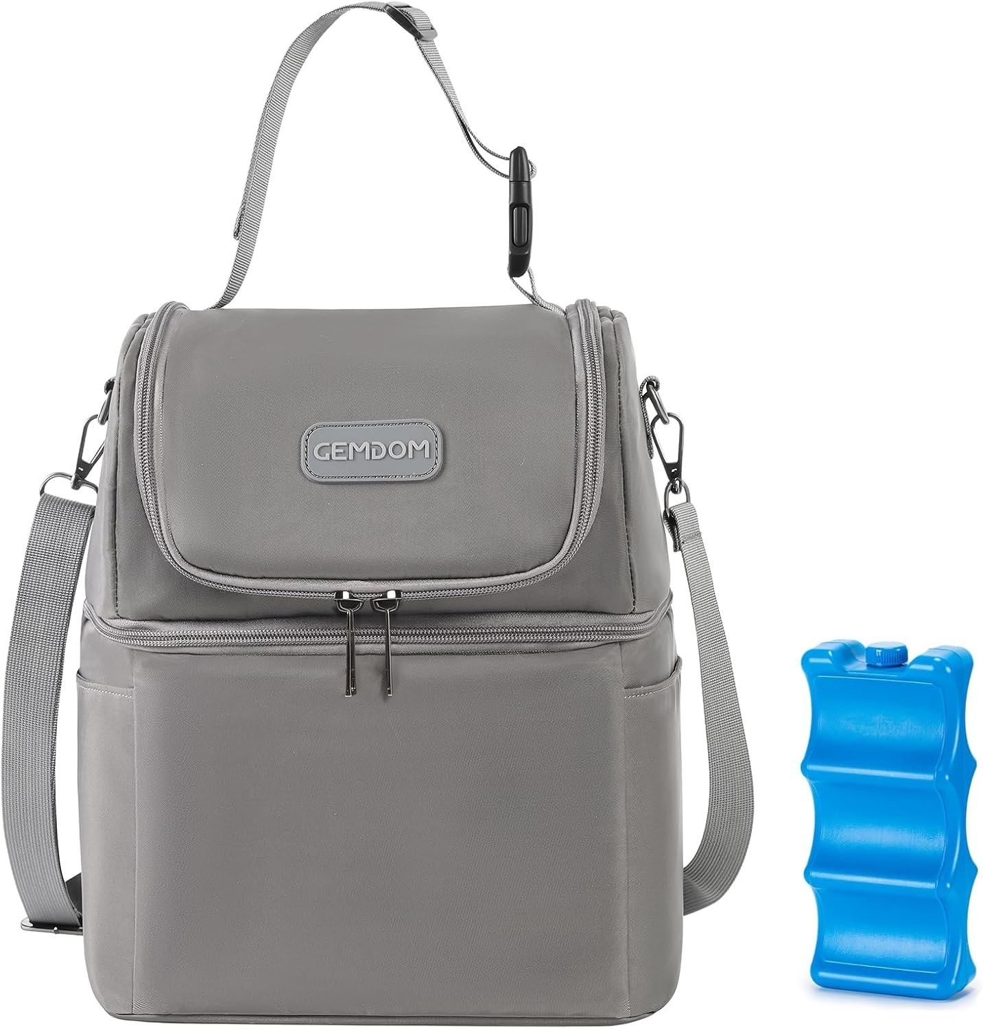 Breast Pump Cooler Travel Bag with Ice Pack,【 Up to 12 Hours 】Insulated Bottle Storage Cooler Bag, Double Layer, Breastfeeding Essential for Nursing Mom Daycare Work Travel，Fits 6 Baby Bottles