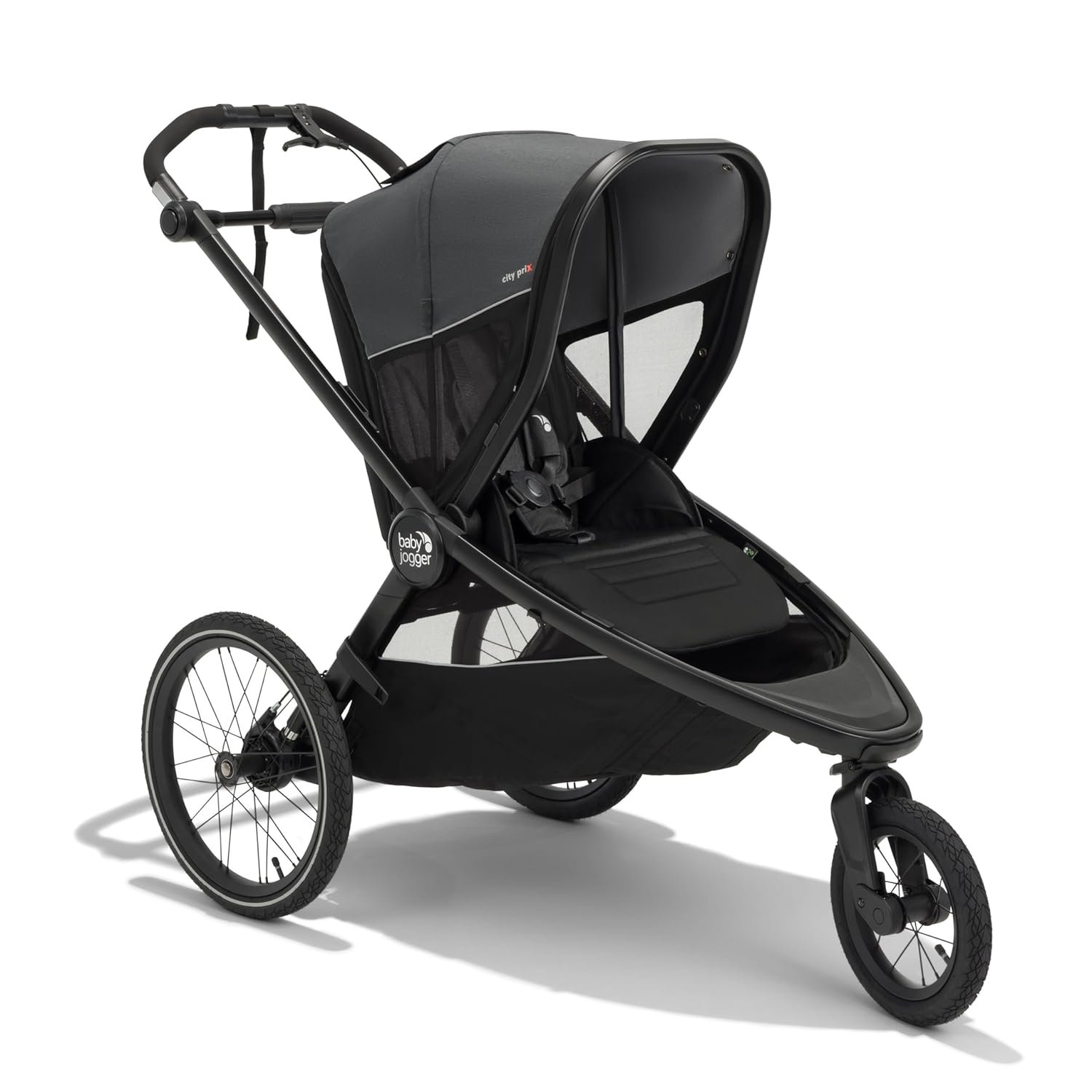 Baby Jogger Bike Trailer – Compatible with City Prix Jogging Stroller, All-Wheel Suspension & Front-Wheel Swivel for Smooth Rides, Seatback and Under-Seat Storage, and Mesh Covering