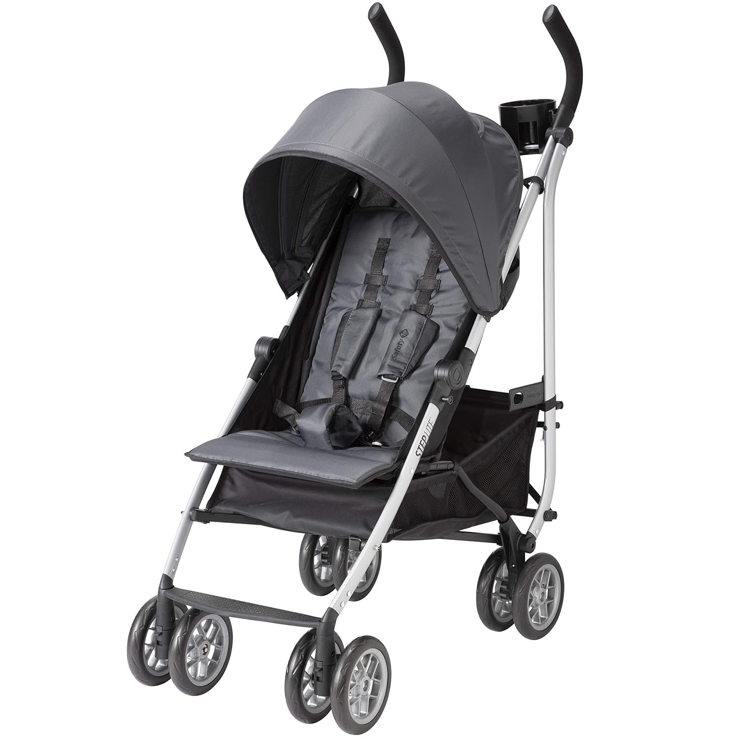 Safety 1st Step Lite Compact Stroller, Lightweight aluminum frame and a breeze to carry, at only 15 lbs, Greyhound