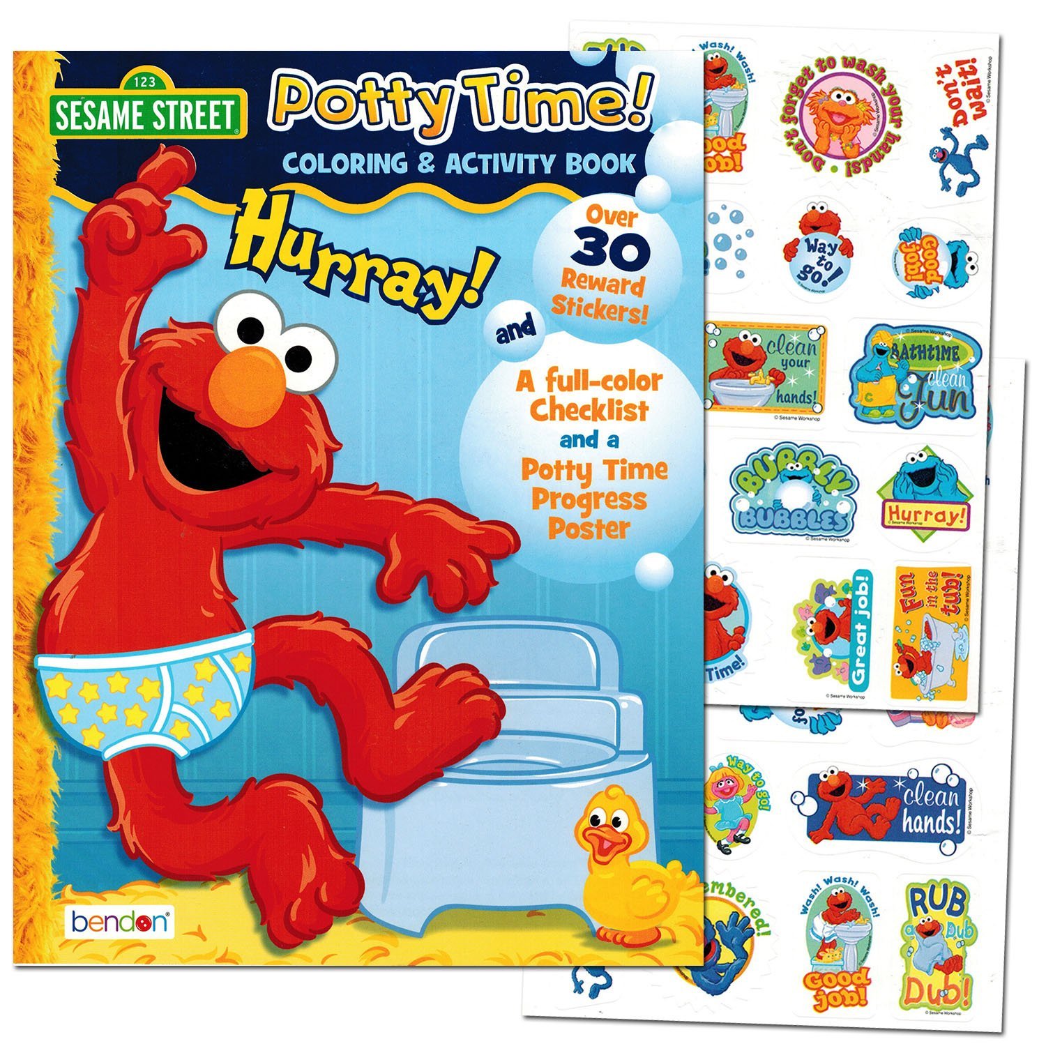 Sesame Street”Potty Time” Potty Training Coloring and Activity Set – with Progress Chart and Reward Stickers