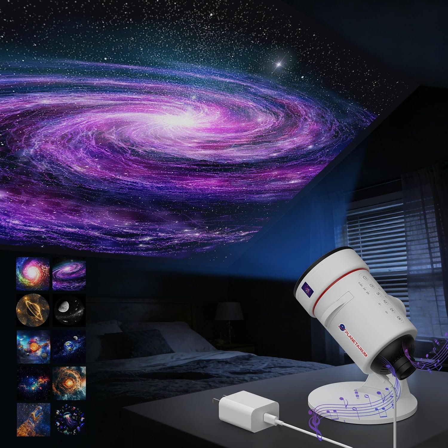Galaxy Projector & White Noise Machine with 28 Sounds, Sleep Timer, Memory Function. Starry Sky Night Light Planetarium Projector Perfect for Relaxation, Teaching, Meditation and Kids’ Bedtime