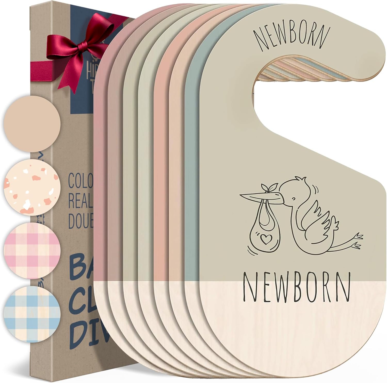 Baby Clothes Dividers For Closet – Wooden Baby Clothes Organizer Dividers for Boy & Girl, 8 Baby Closet Dividers by Size – Ideal Clothing Organizers