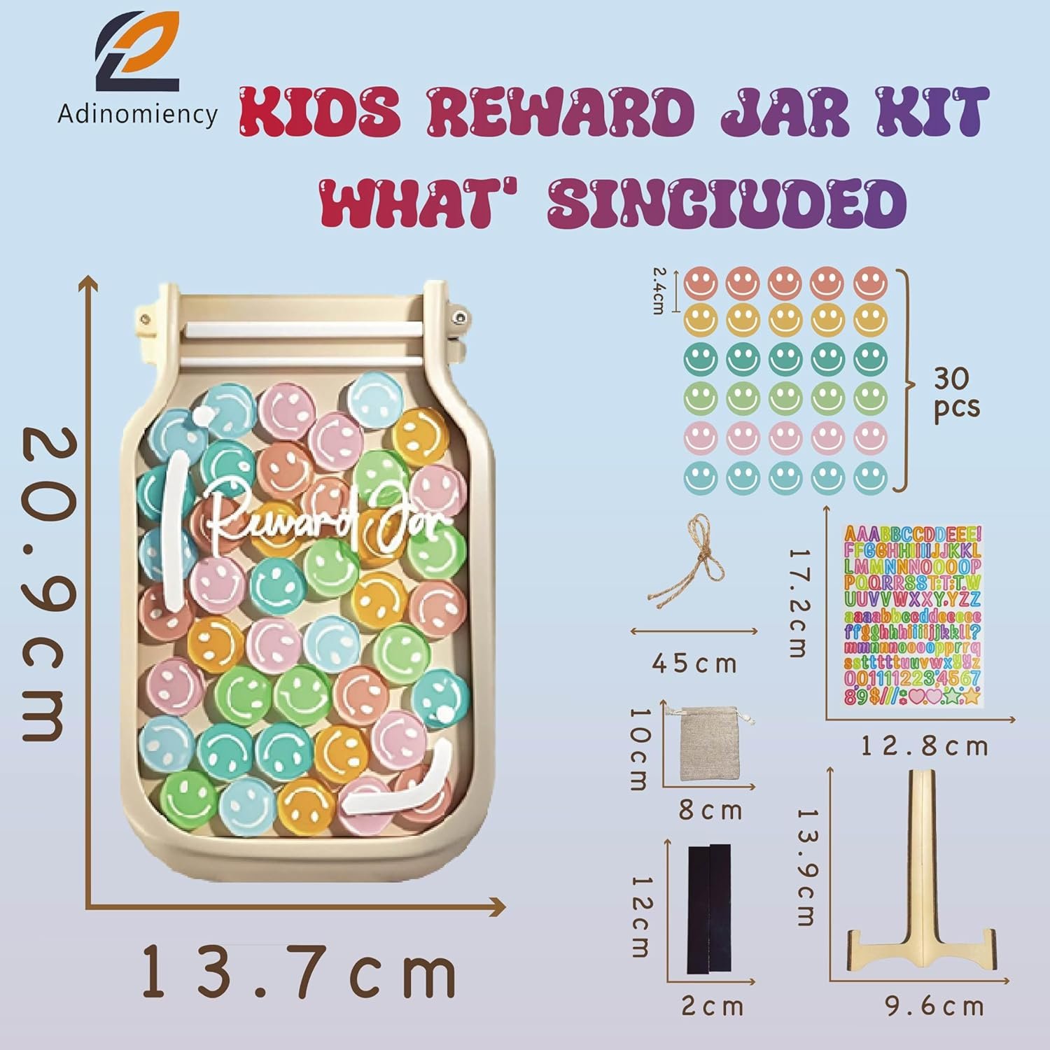 Kids Reward Jar & Behavior Chart – Classroom & Home Potty Training Chart with 80 Stickers – Teacher/Parent Tool for Chores, Homework, Good Habits (Colorful & Durable)
