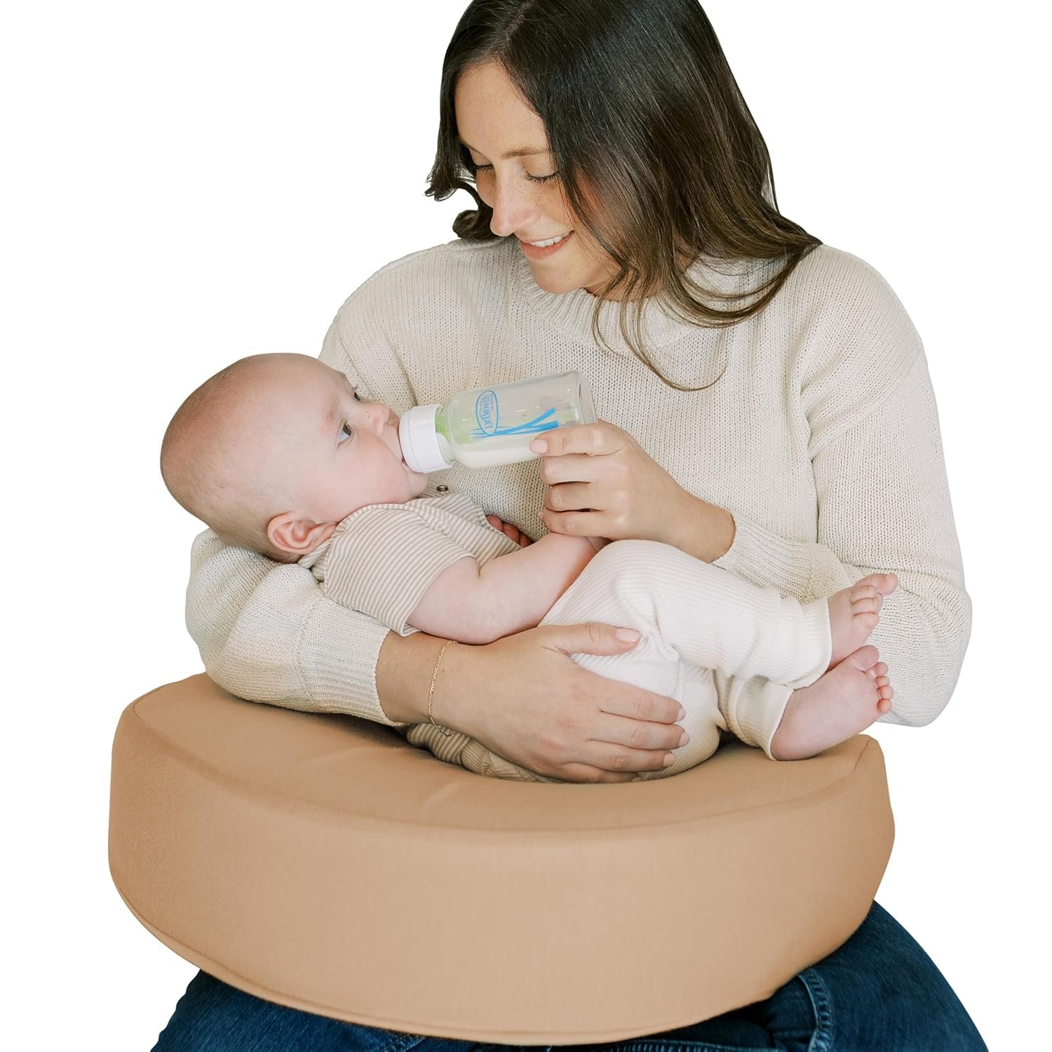 Dr. Brown’s Nursing Pillow with Washable Cover, Breastfeeding Lap Support Pillow, Premium Memory Foam, Firm and Responsive, Gentle Beige