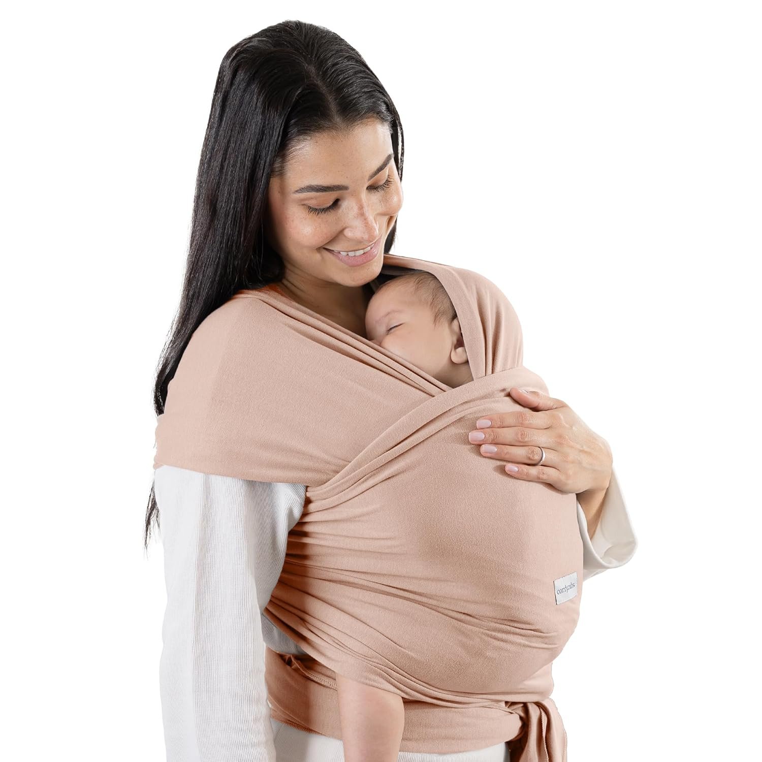 Comfy Cubs Baby Wrap Carrier – Soft & Secure Fit Cotton Blend Baby Carrier Newborn to Toddler – Hands-Free & Lightweight Infant Wrap – Adjustable, One Size Fits All Toddler Sling – Blush