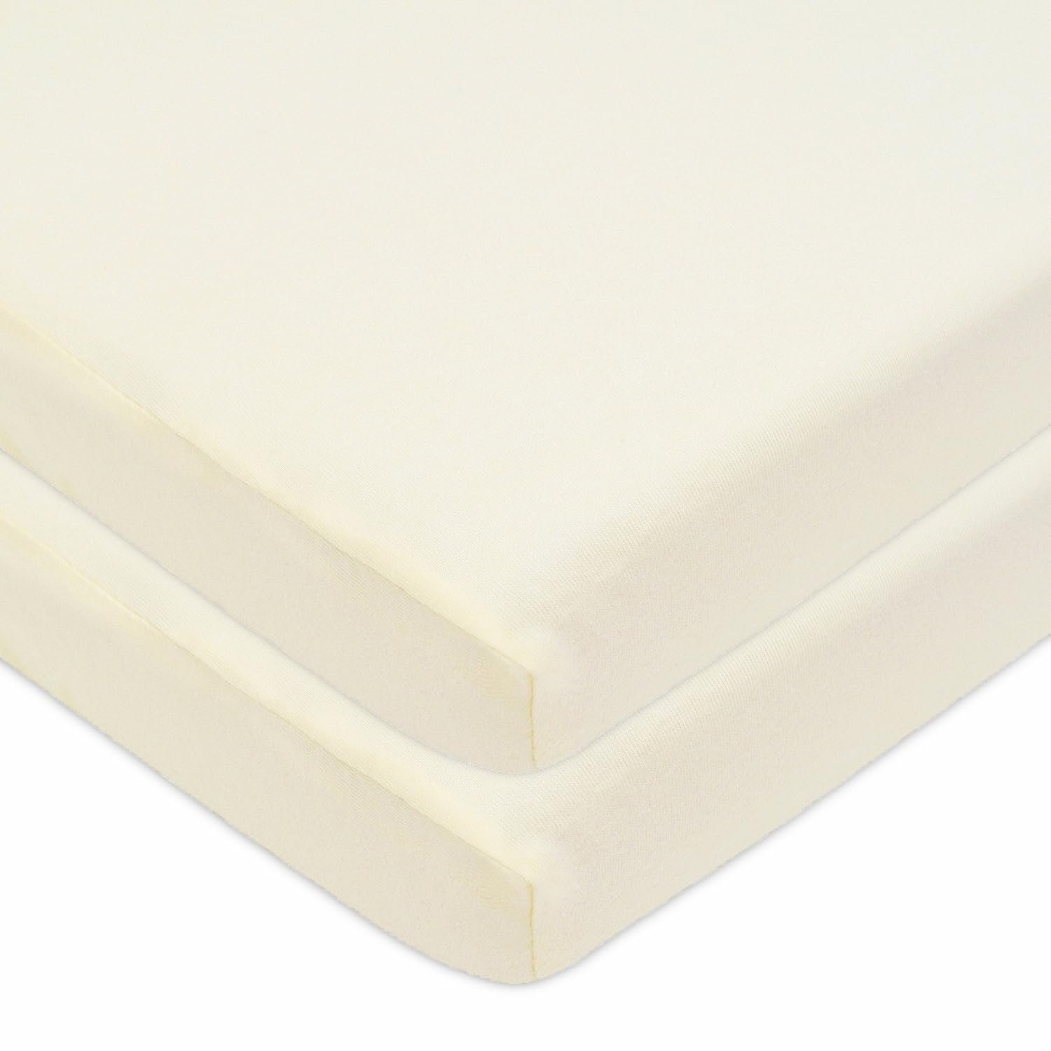 American Baby Company 2 Pack 100% Natural Cotton Fitted Mini Crib Sheets 38″ x 24″ – Soft & Breathable Small Nesting Portable Sheets, Fits Pack N Play Mattresses, Cream, for Boys & Girls