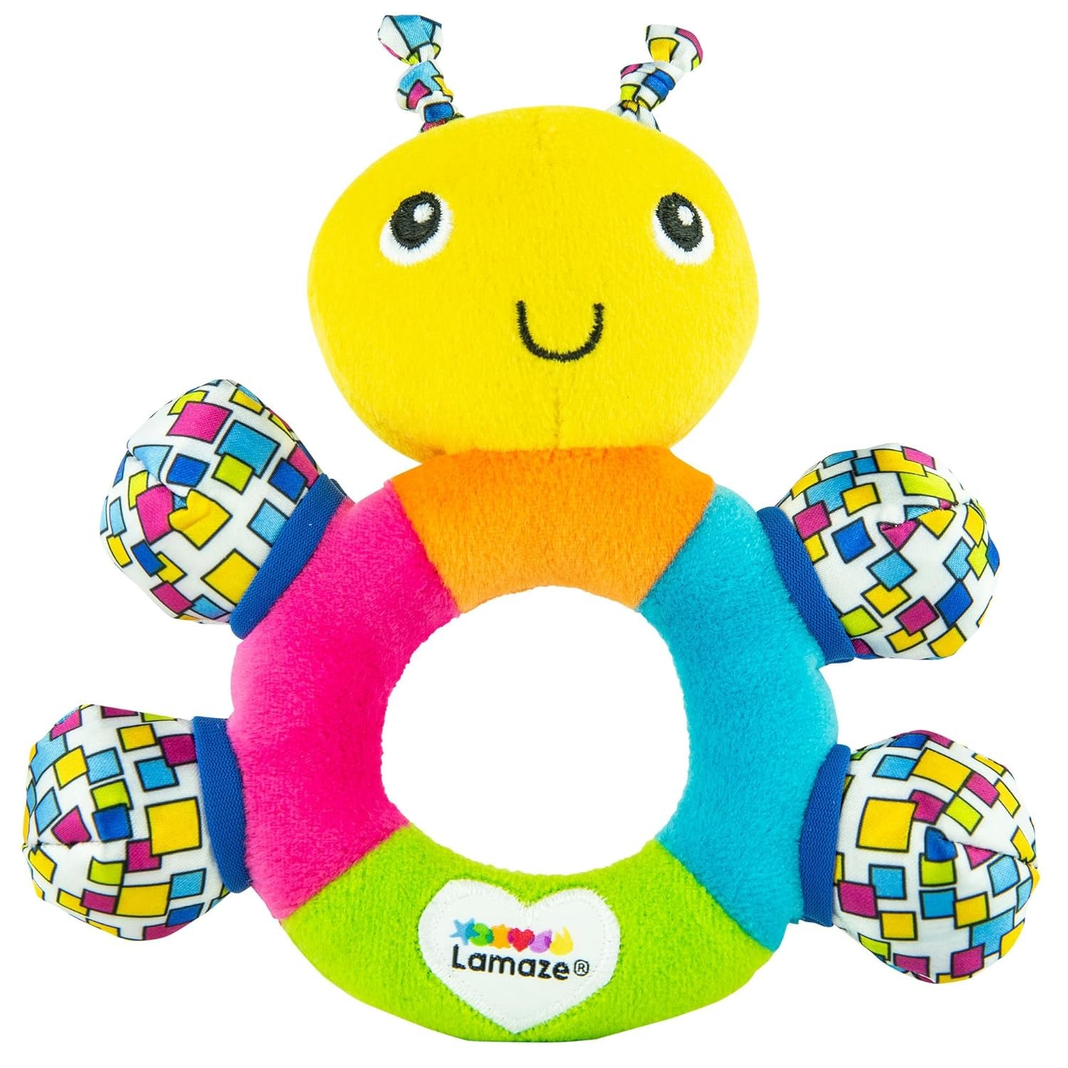 The First Years First Baby Rattle – Sensory Toys with Soft Textures and Crinkle Sounds – Infant Toys Ages 3 Months and Up