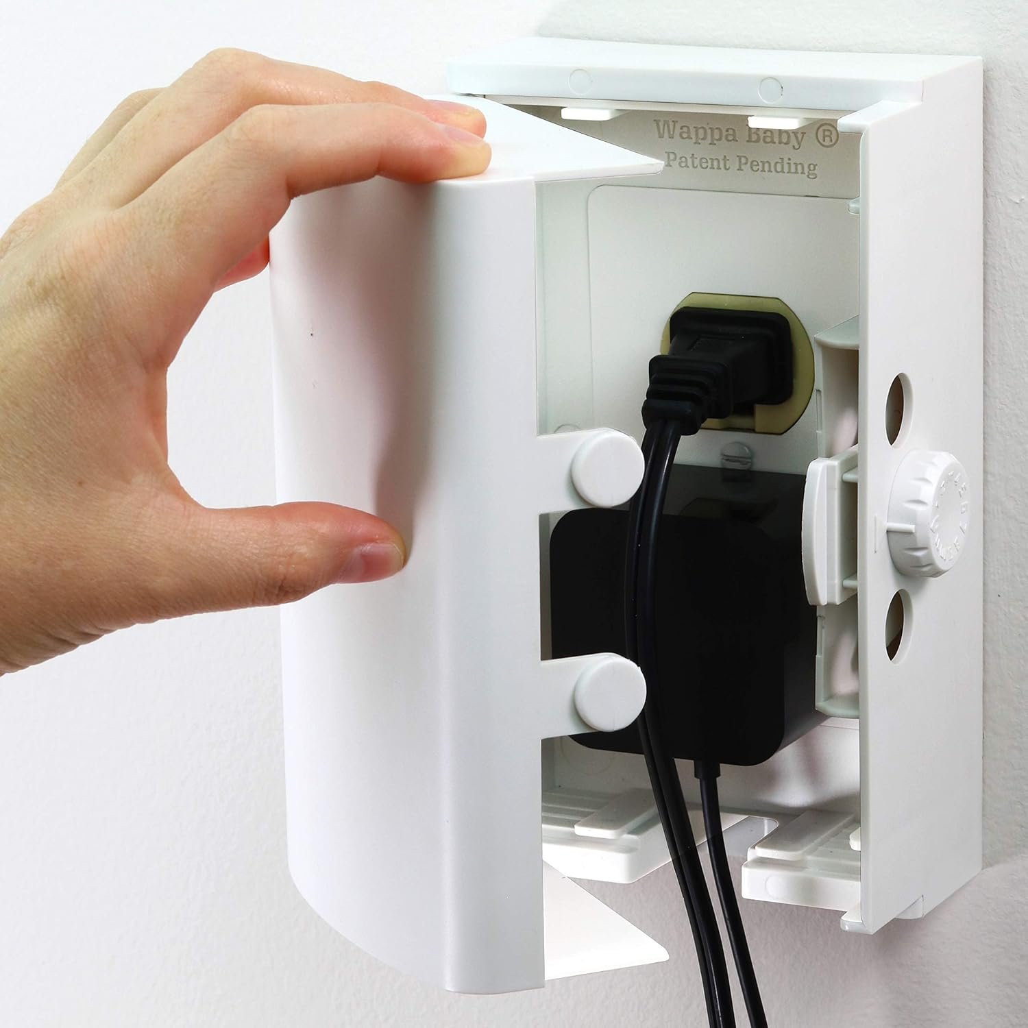 Outlet Cover BOX Baby Proofing (1-Pack) Patented Dual-Lock for Much Better Toddler Proofing, Easy Operation, Simple 3 Step Install with Included Screws. Provides Extra Space Inside for Plugs,Adapters