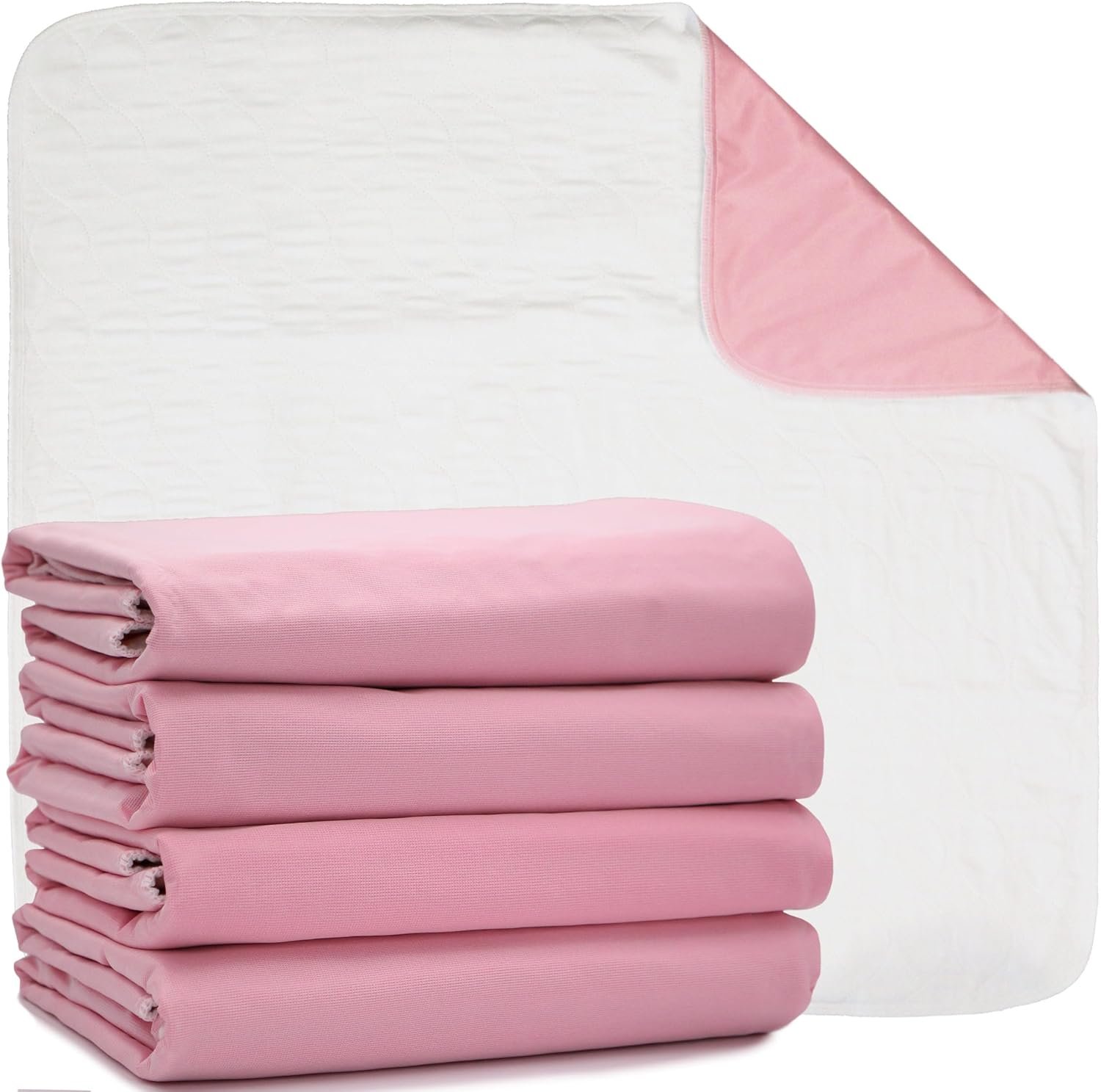 DMI Washable Underpads for Adults, Waterproof and Reusable Bed Pads for Juvenile Incontinence, Caregiving, Nursing, Hospitals, and Home Use, 34″x 36″, 4 Count (Pack of 1)