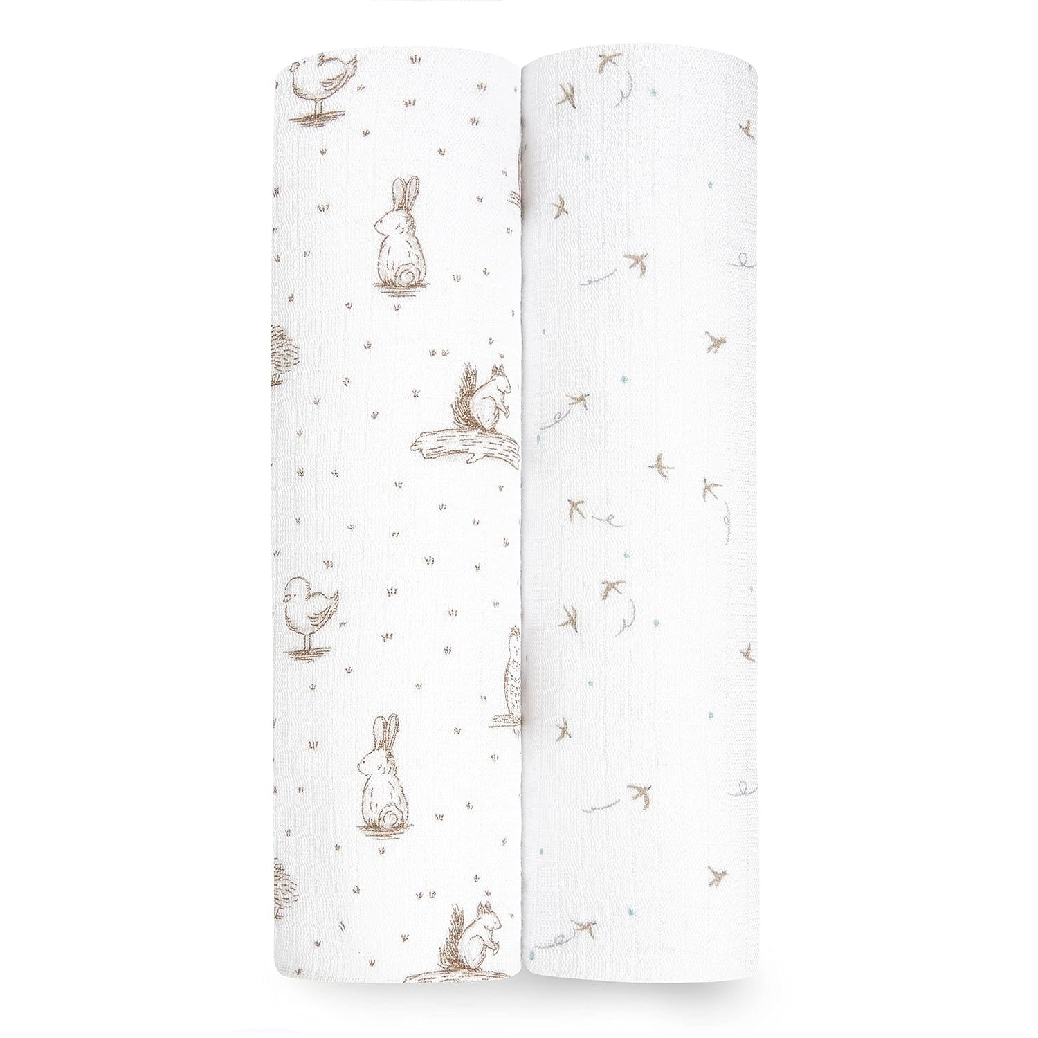 aden + anais Silky Soft Swaddle Blanket, Boutique Muslin Blankets for Girls & Boys, Baby Receiving Swaddles, Ideal Newborn & Infant Swaddling Set, Perfect Shower Gifts, 2 Pack, Healing Nature