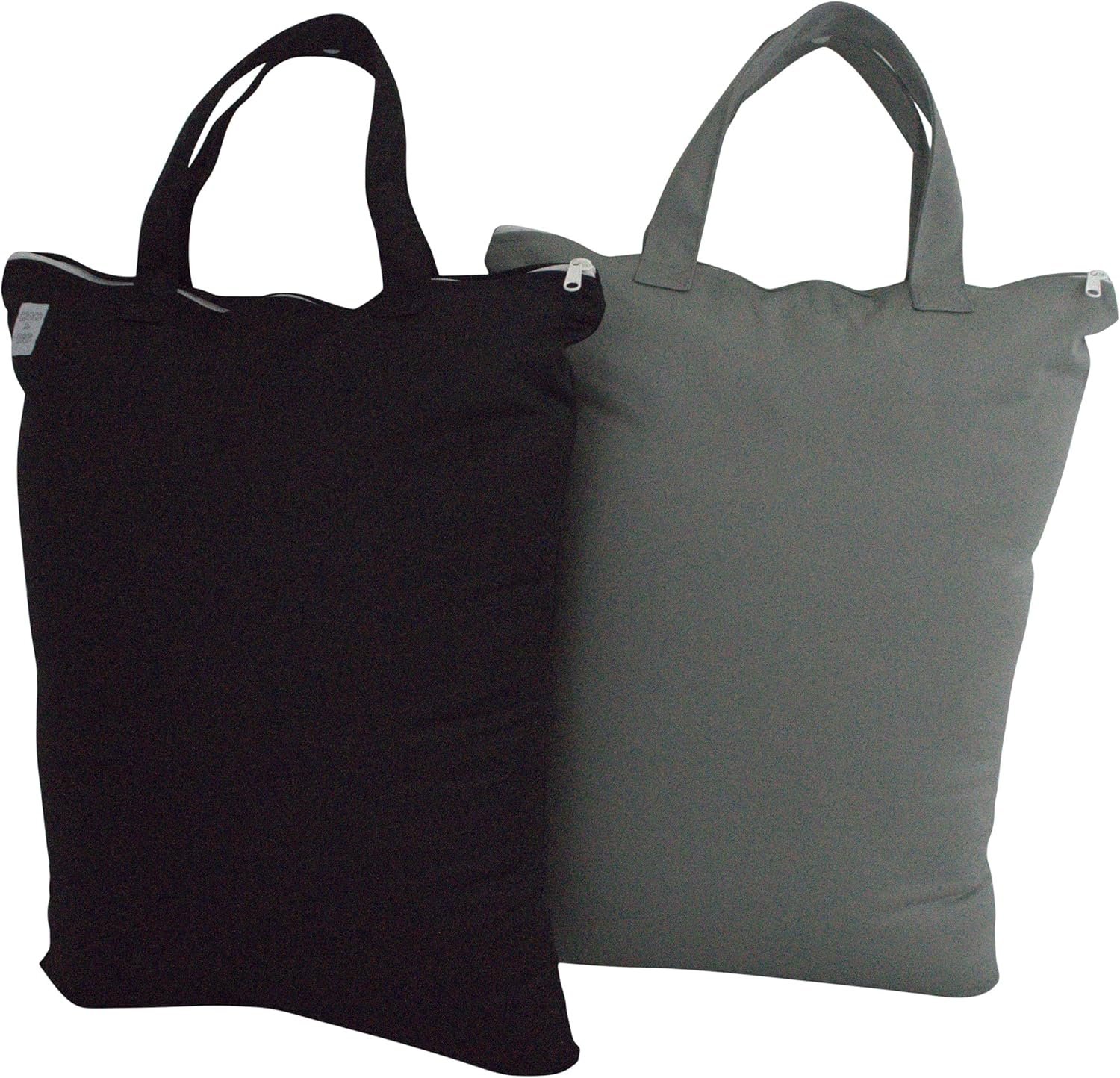 MOM & BAB Wet Bags for Baby Cloth Diapers, Swimsuits and Towels, Travel, Wet Dry Bag for Diaper Bag, Breast Pump Parts, Gym | Water & Odor Resistant (Black & Gray)