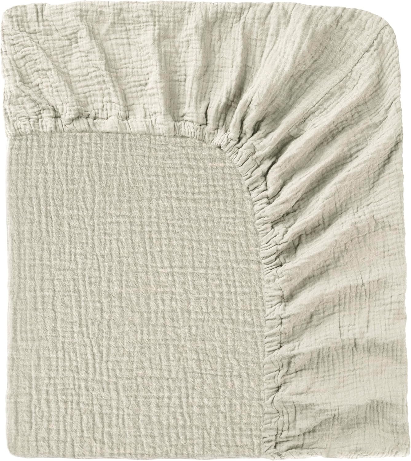 Muslin Crib Sheet – 100% Cotton Baby Fitted Sheet for Boys & Girls, Ultra Soft & Breathable, Snug Fit with 360° Elastic, Fits Standard Crib Mattress 28″ x 52″ & Toddler Beds.