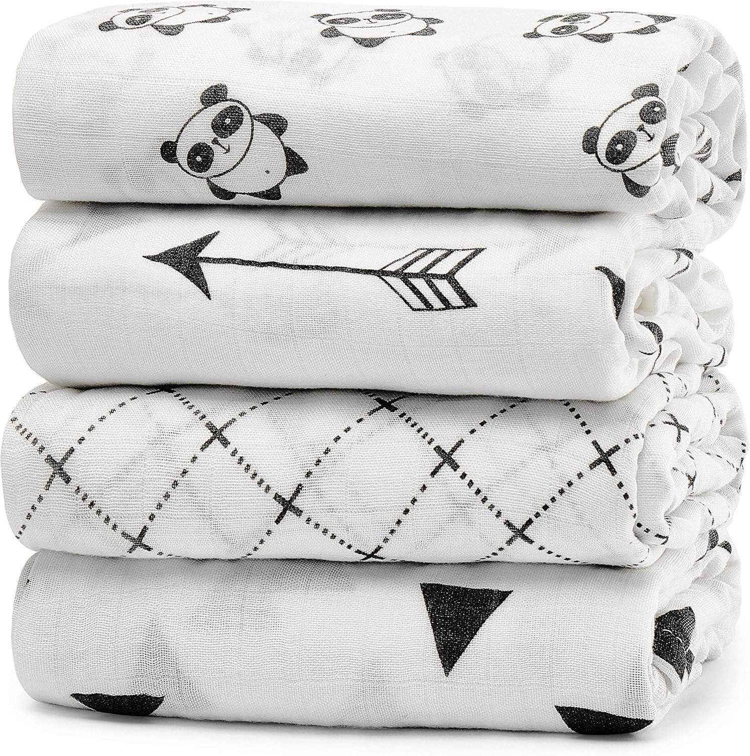 KiddyCare Baby Muslin Swaddle Nursery Blanket for Newborns | Bab Blankets for Boys/girls | Baby Cotton Blanket Gift for Newborn Babies 4-Pack