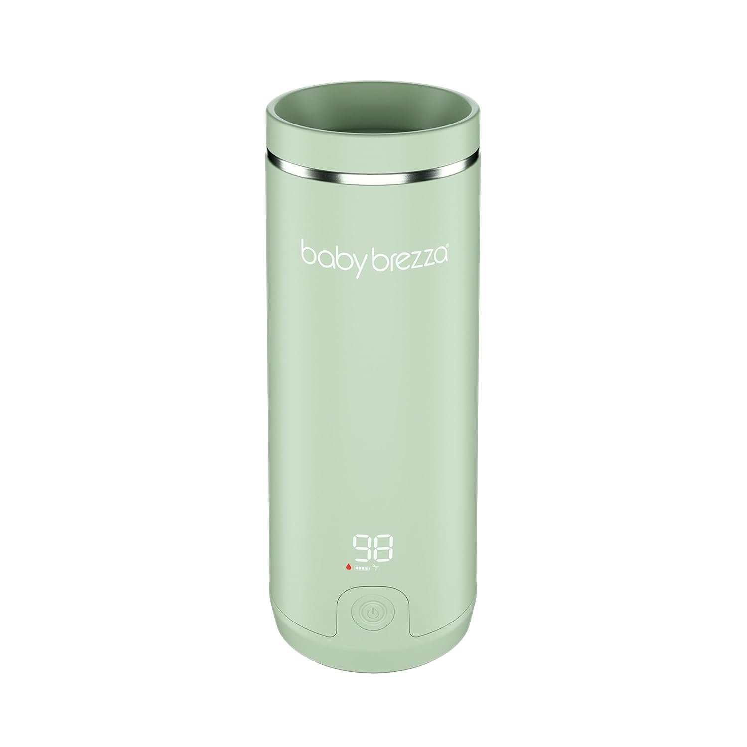 Baby Brezza SuperFast Portable Bottle Warmer 3x Faster than Others, Travel Milk Formula Warmer with 4 Temperature Settings, 9oz Capacity, USB Rechargeable, Safe & Even Heating, No Adapters, Sage Green