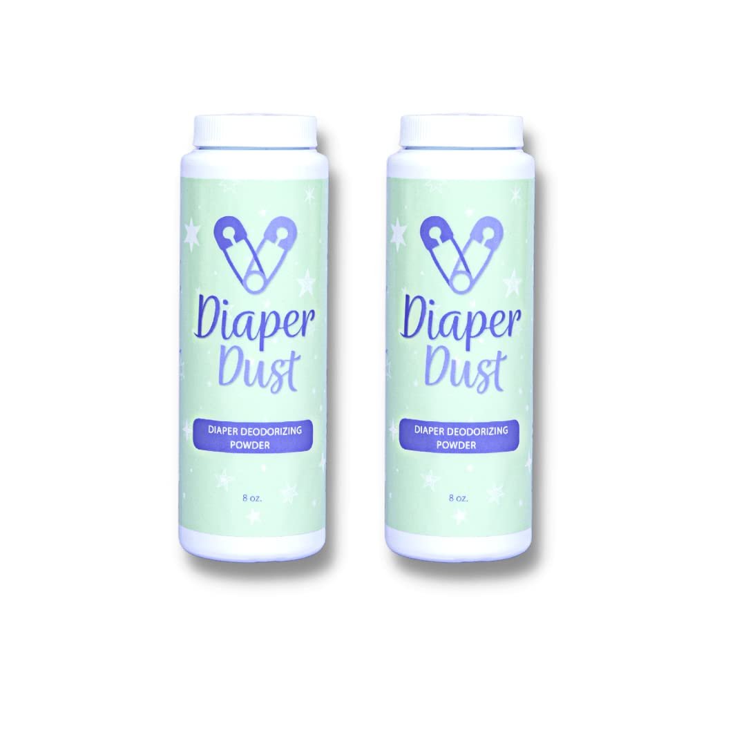 Diaper Dust – Diaper Deodorizing Powder with Activated Charcoal – Diaper Odor Eliminator, No Diaper Pail Needed, Portable and Unscented – Dusting Powder Diaper Smell Eliminator, 2 Pack