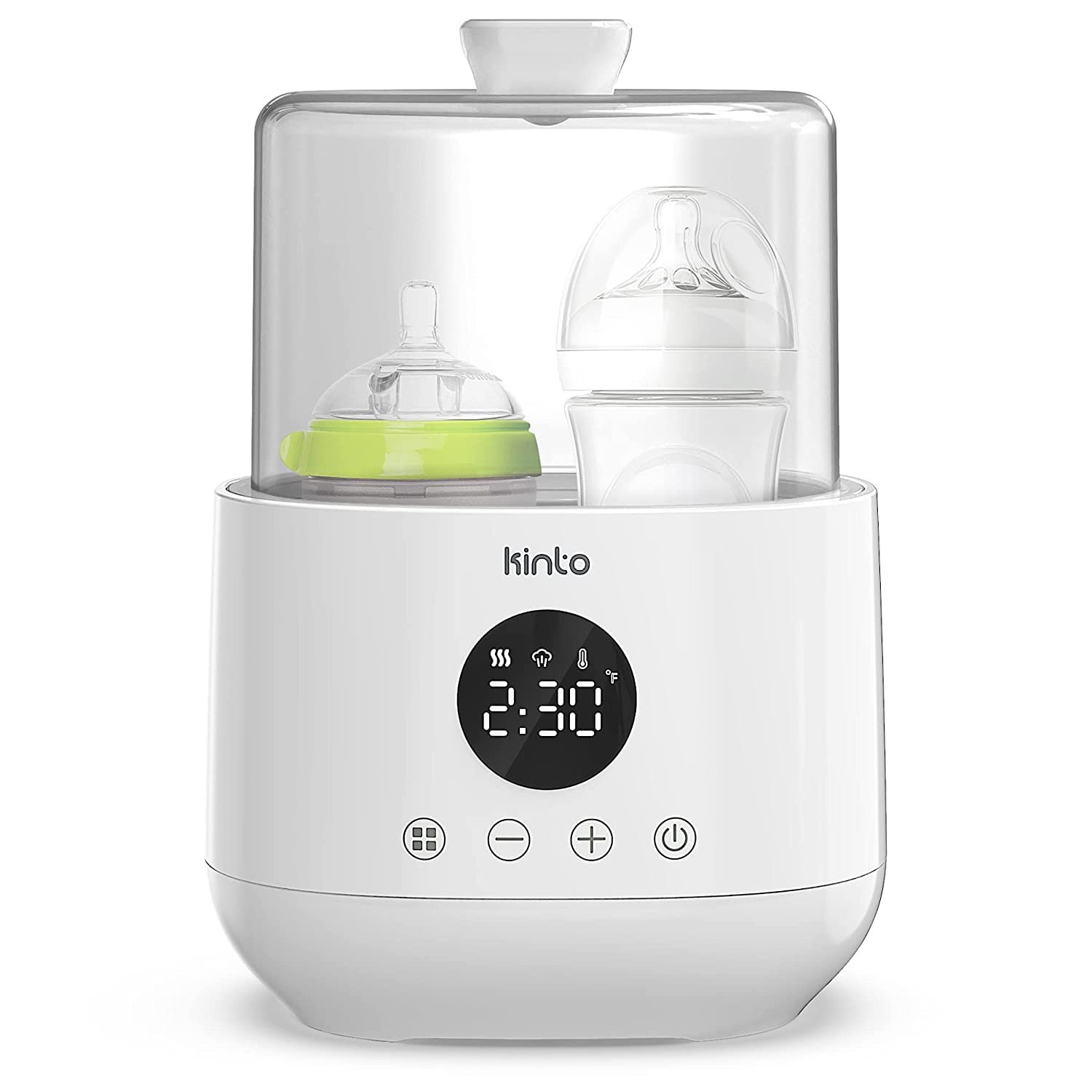 Double Bottle Warmer and Sterilizer, Baby Bottle Warmer for Breastmilk and Formula, Fast Heating with Adjustable Timer, Keep Warm Mode