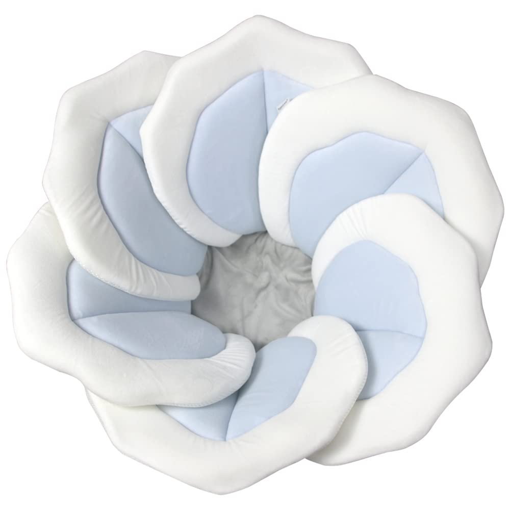 Baby Bath Pad for Infant Bathtub Sink Flower Mat Tub Little Lotus – Petal Soft Supports Lounger Newborn Bathing Insert Seat Baby Essentials – Baby Gifts – 31″ (Blue)