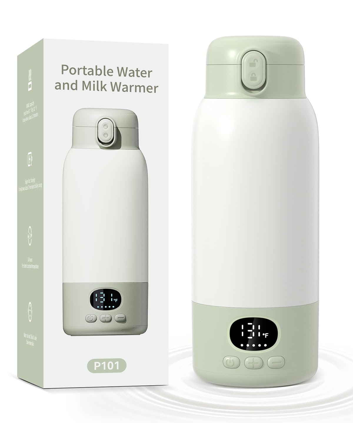 SORUTO Portable Bottle Warmer for Travel – Fast Heating Milk Warmer for Breastmilk or Water, 17oz Large Capacity, Precise Temperature Control, Water Warmer for Car, Travel, Outdoor