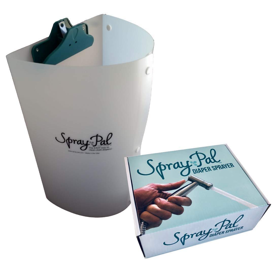 Spray Pal Premium Cloth Diaper Cleaning Kit – Patented Splatter Shield Made in USA + High Pressure Sprayer. Best Starter Bundle for Mess-Free Diaper Spray Cleanup.