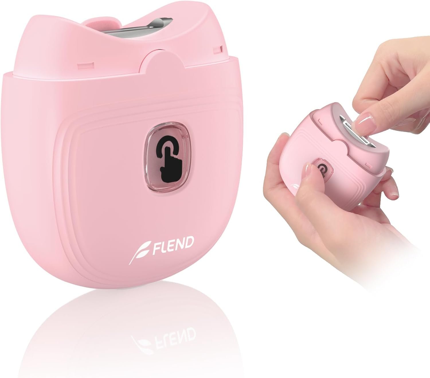 Electric 2-in-1 Nail Clipper & Polisher, 2-Speed Safe Fingernail Trimmer for All Ages, Rechargeable Automatic Nail Clipper with Light, Manicure Set for Baby Kids Seniors & Weak Hands