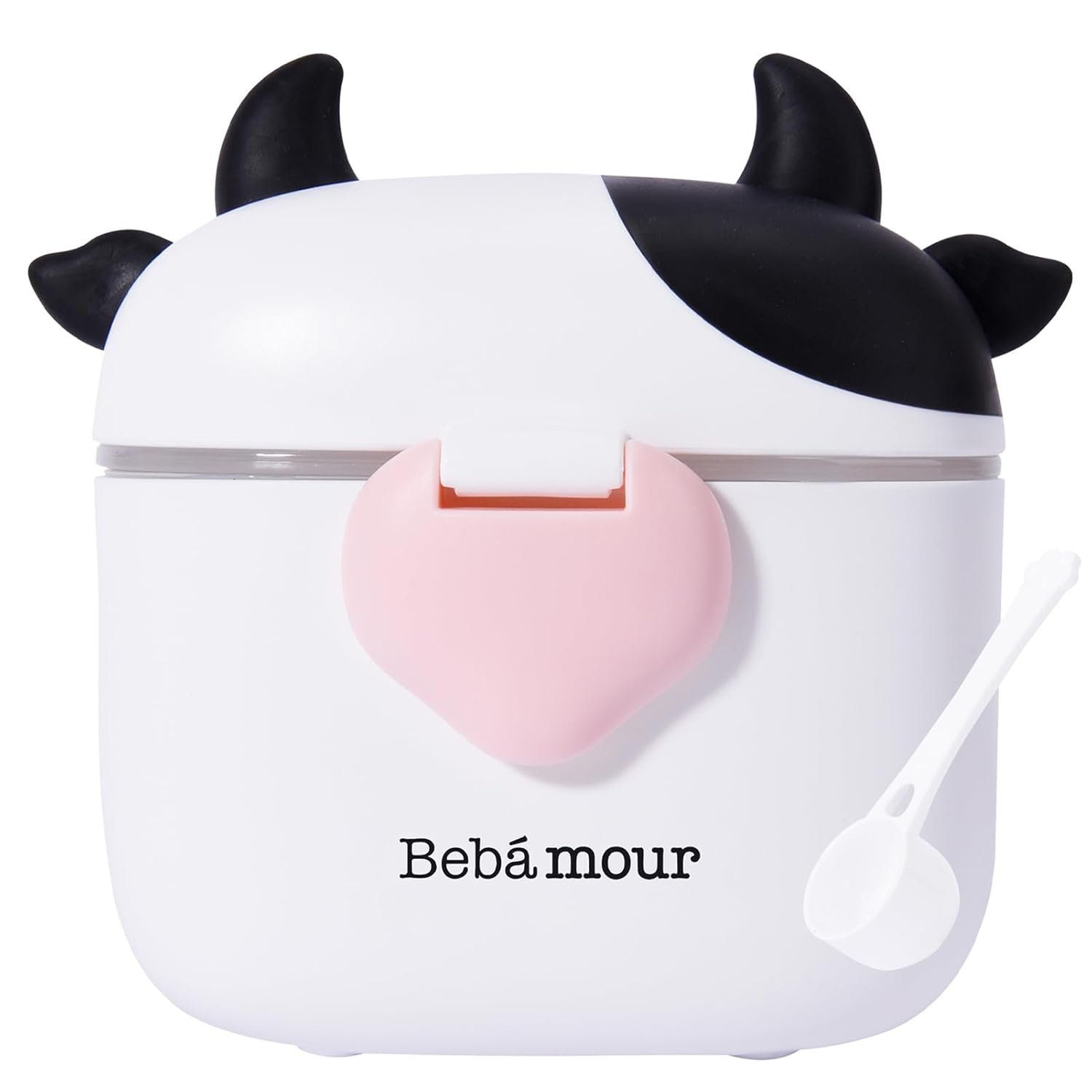 Bebamour Baby Formula Dispenser On The Go, Formula Container to Go, Formula Holder for Travel, Candy Fruit Snack Storage Container with Scoop and Leveller (Black)
