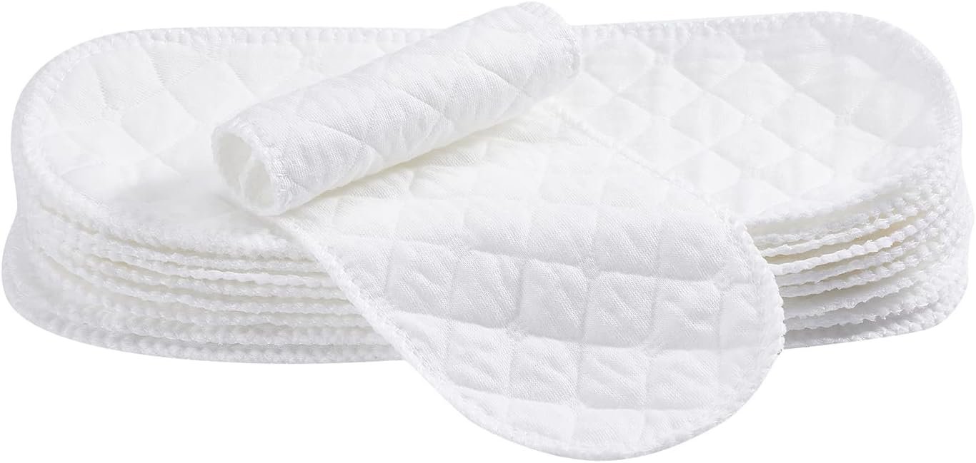 10PCS Three-Layers Cotton Diaper Reusable Solid Casual Infant Baby Cloth Diaper Covers Nappy Liners Insert (Three Layers – S, 30x11cm / 11.81×4.33in)