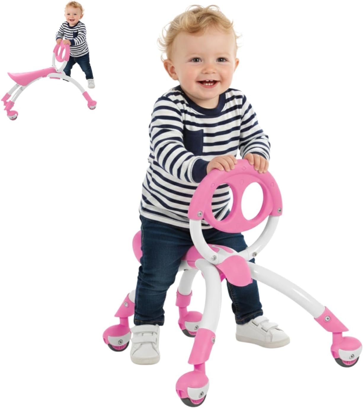 YBIKE Pewi Walking Ride On Toy – From Baby Walker to Toddler Ride On for Ages 9 Months to 3 Years Old