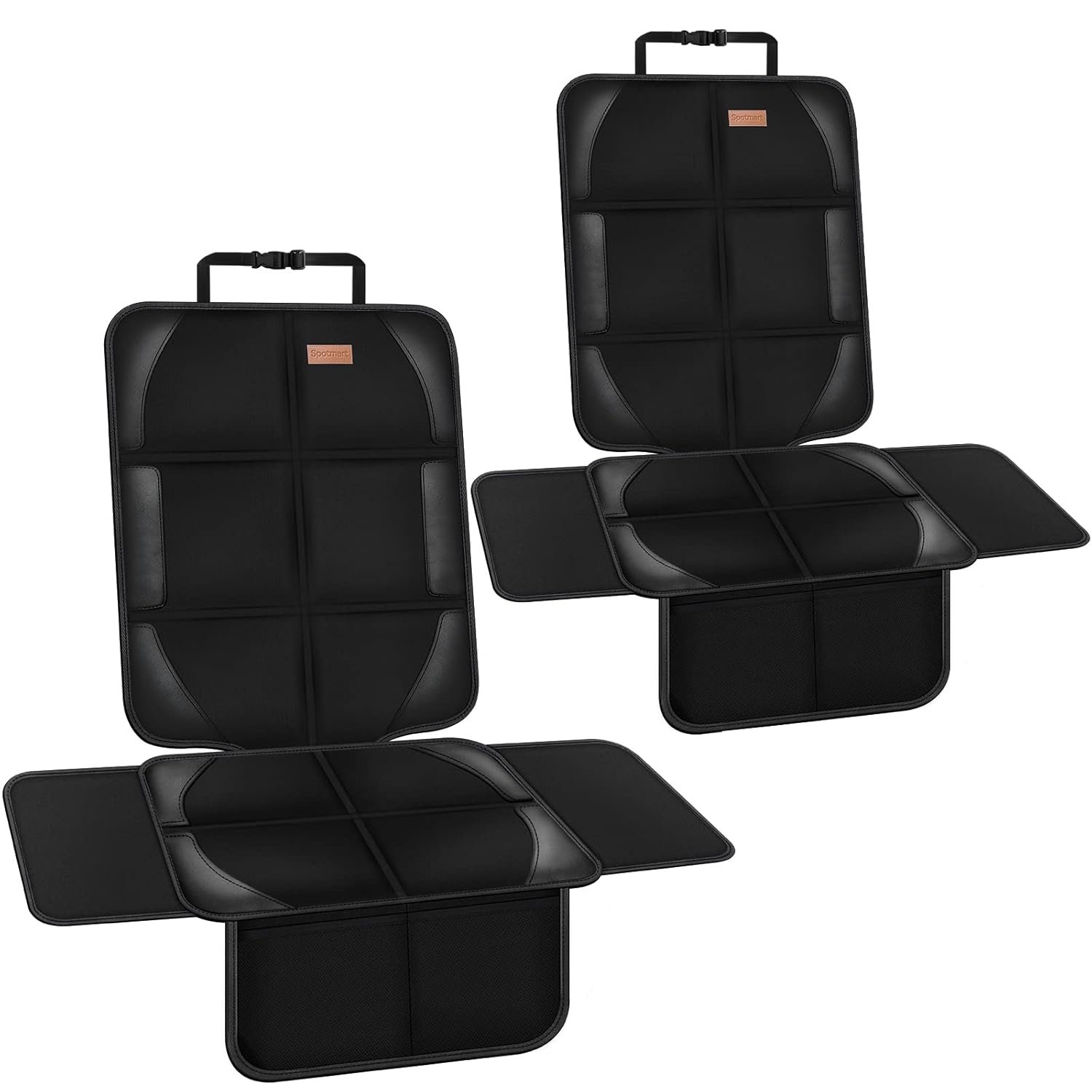 Car Seat Protector Covers for Child Car seat mat, 600D Waterproof Non-Slip with Storage Pockets, Cushion Protectors Large Size, Prevent Dirt Scratches (Black 2)