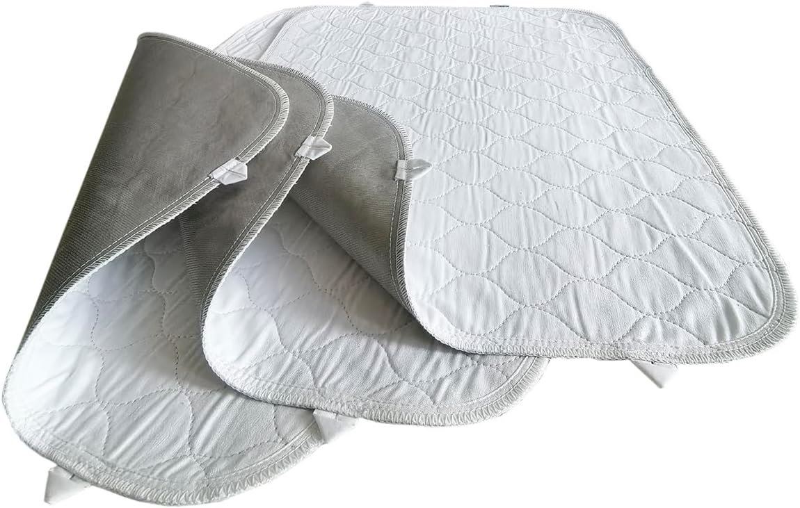 Careboree 3 Pack Cotton Top Quilted Chair Pad Washable Waterproof Extra Absorbent Reusable Children and Pet Pads Small(18″ x 24″)