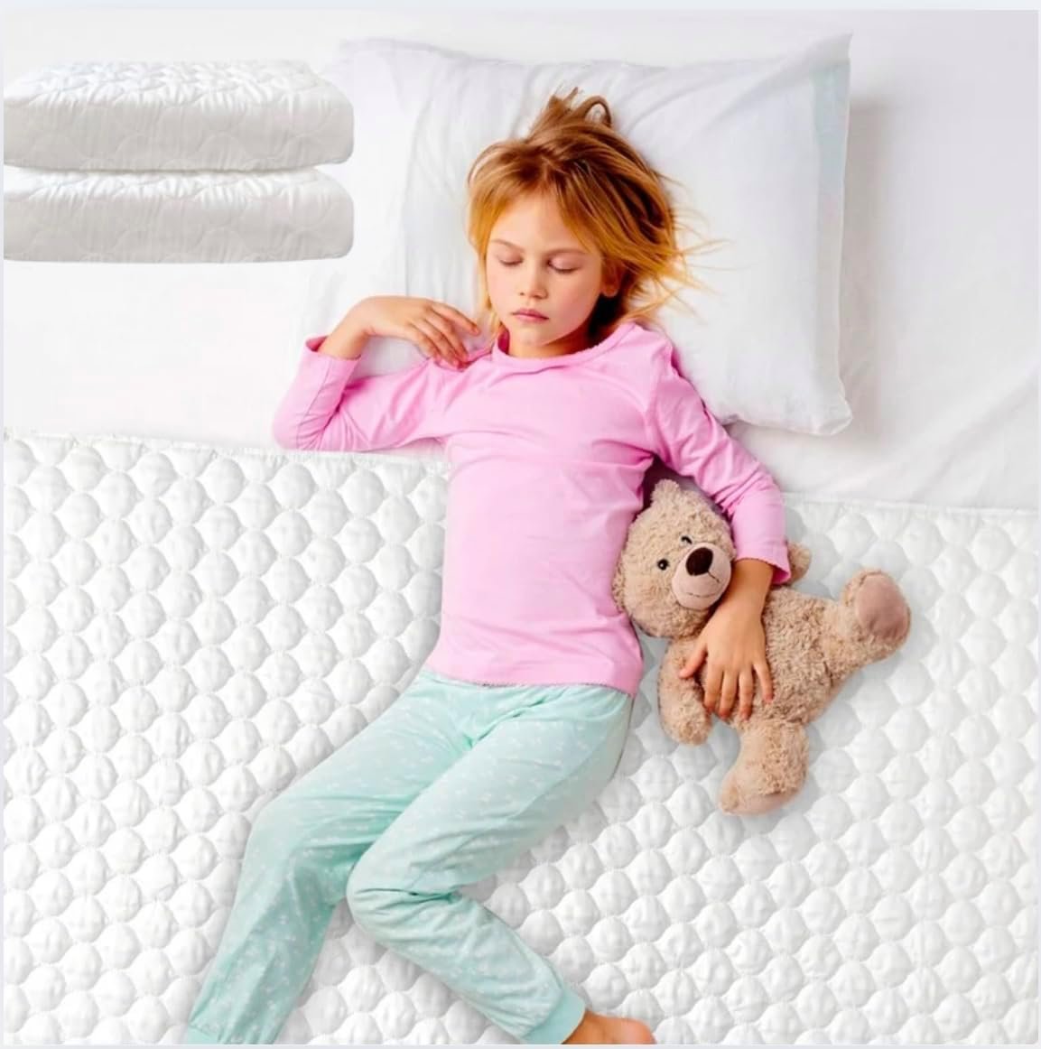 Toddler Mattress Pads – 2 Pack, XL Bed Pads for Potty Training Kids, Toddler Pee Pads for Bed, Bed Pee Pads, Pee Mats for Kids, Waterproof, Washable, Reusable, Leakproof