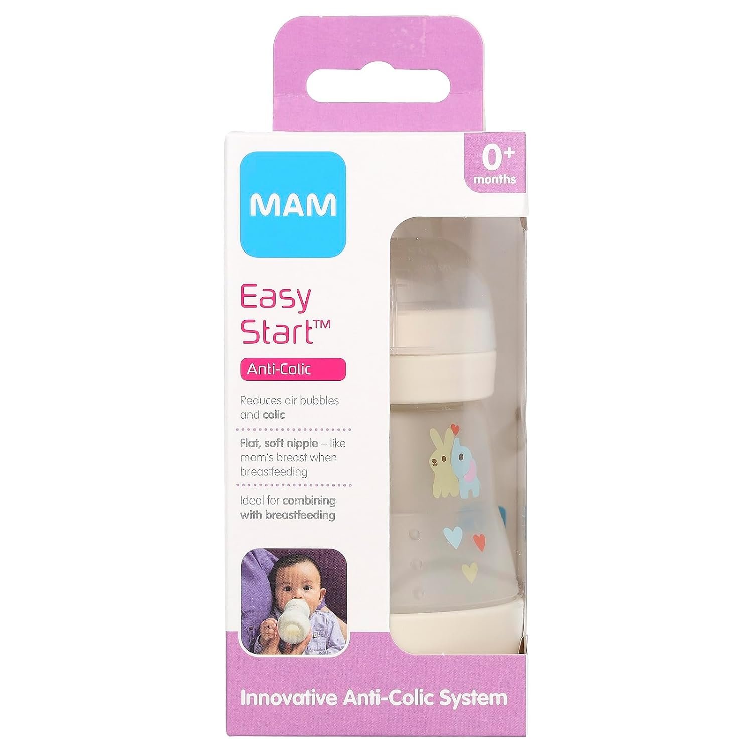 MAM Easy Start, Anti Colic Bottle, 0+ Months, 1 Count