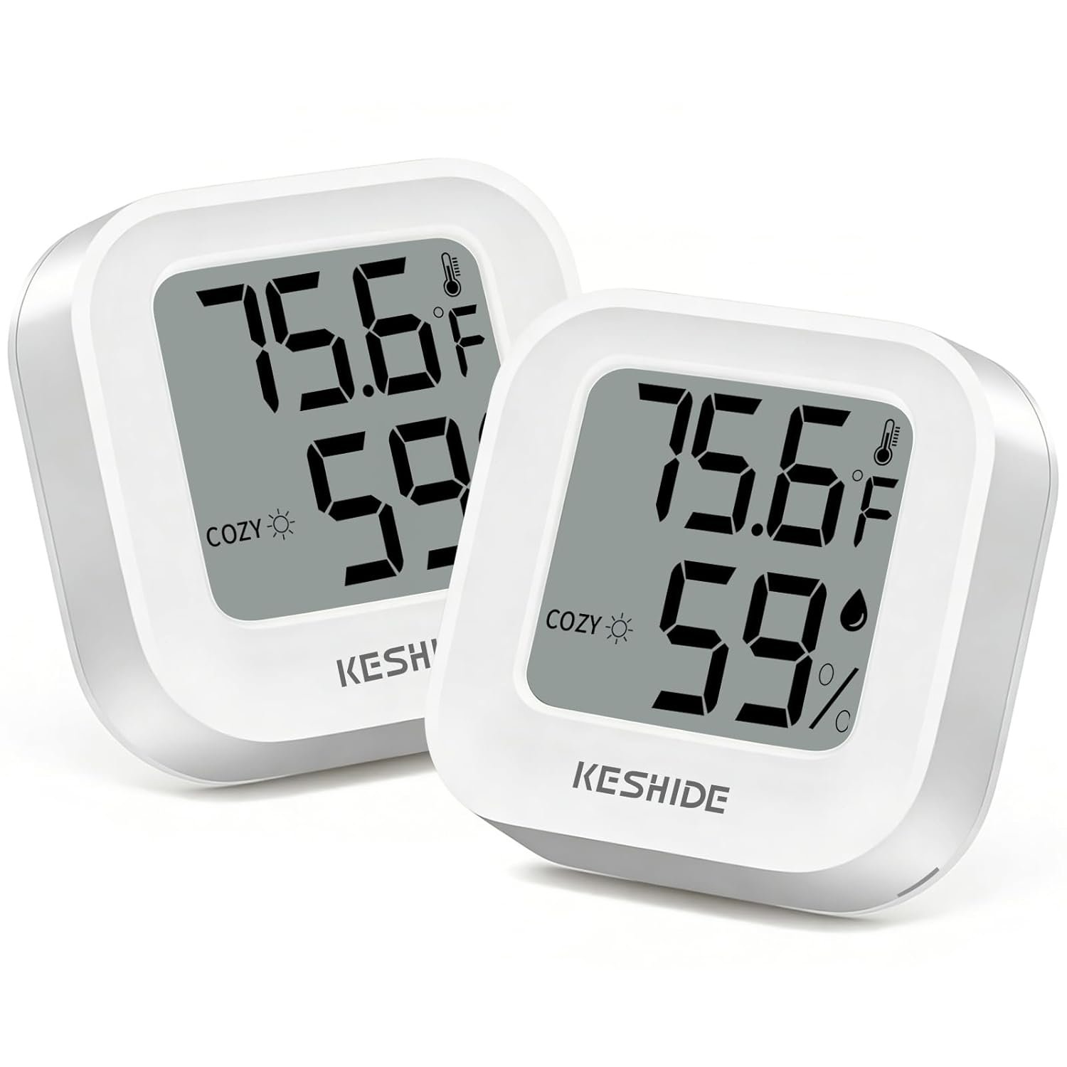 Digital Hygrometer Thermometer for Room Temperature Humidity Meter Indoor Thermometer Accuracy Calibration LCD Temperature Sensor, Bedroom, Baby Room, Office, Greenhouse, Cellar