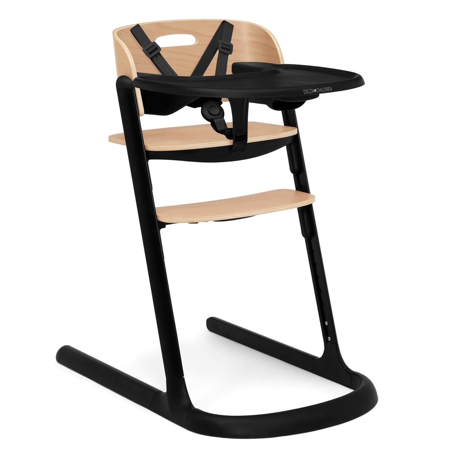 Delta Children Versa Adjustable 3-in-1 High Chair for Babies & Toddlers – 3 Growing Stages from Infant to Adult Seating – Greenguard Gold Certified, Black