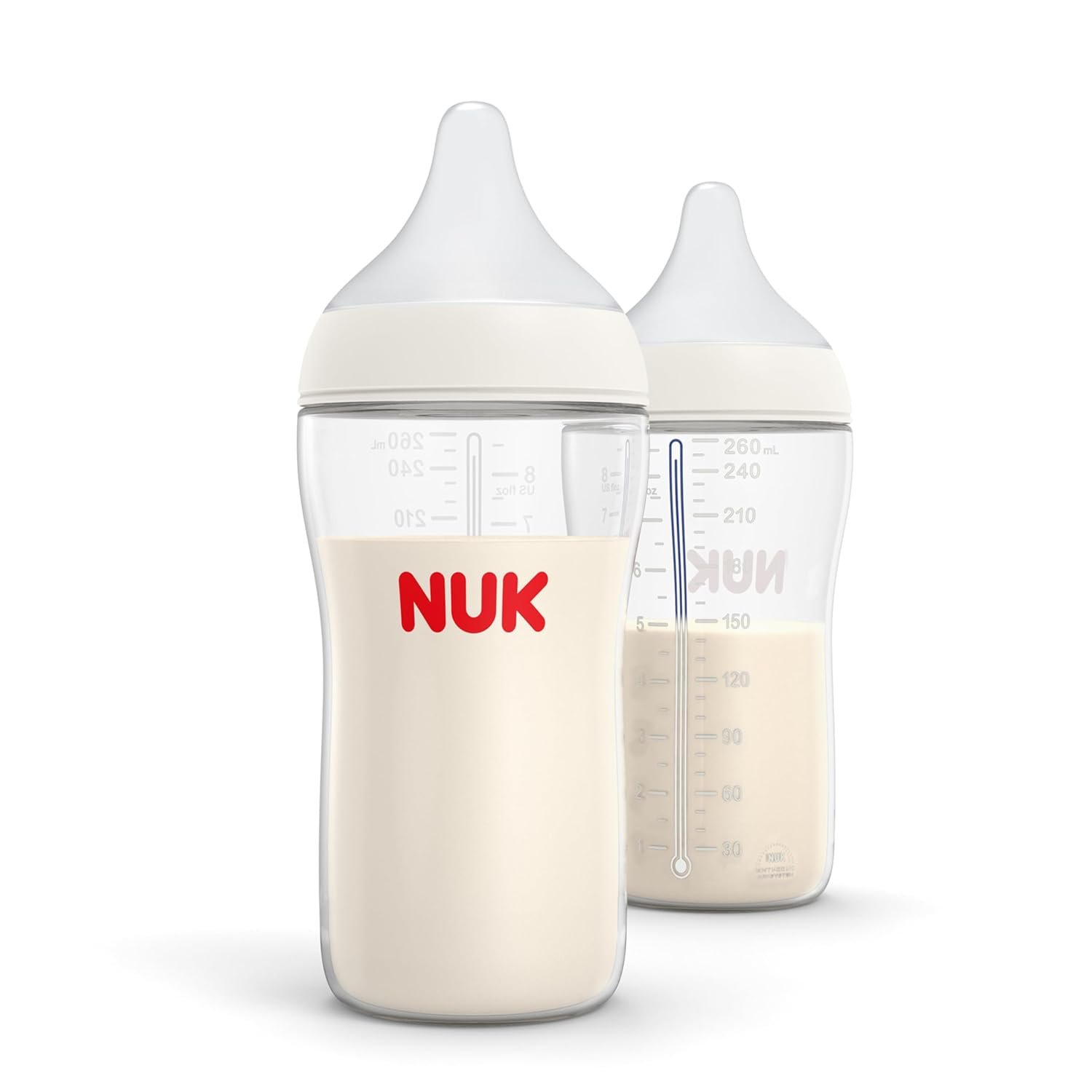 NUK Perfect Match 2-in-1 Natural and Anti-Colic Bottle with Slow Flow, Wide, Adaptable Nipple, 5oz., 2 Pack