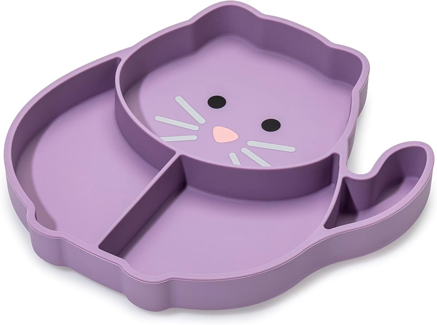 melii Silicone Suction Plate for Babies & Toddlers | Divided Baby Led Weaning Plate, BPA-Free, Non-Toxic, Dishwasher & Microwave Safe, Fits Most High Chairs, 6+ Months (Cat)