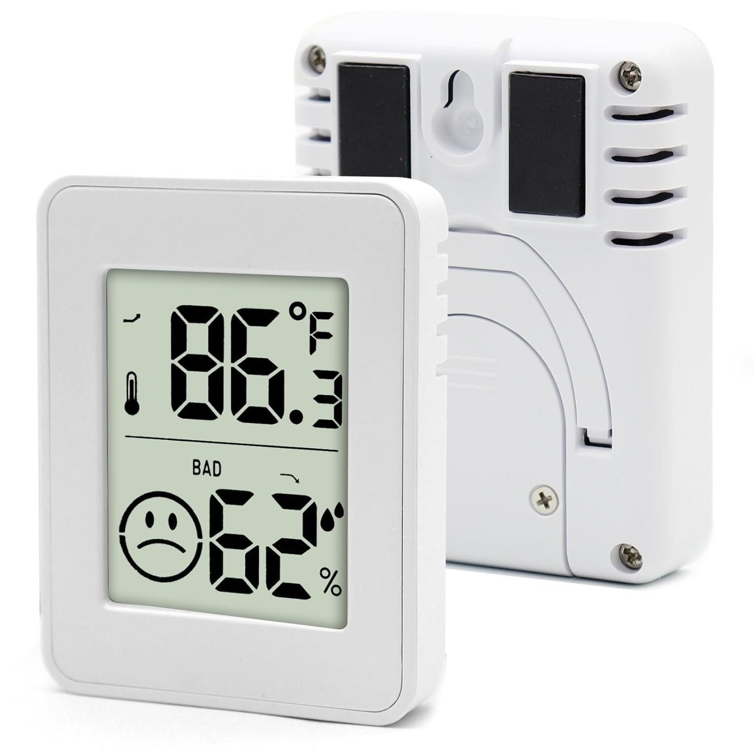 2 PCS Home Indoor Hygrometer, Mini Indoor Thermometer with Magnetic Back, Temperature and Humidity Monitor, Reptile Thermometer – Houses, Greenhouses,Baby Room,Office, Incubator