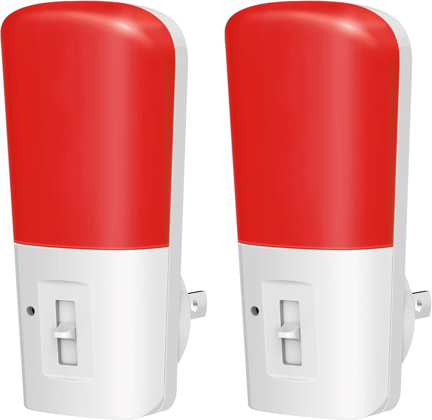 L LOHAS LED Red Night Light Plug in, Dimmable Light LED Night Lights with Dusk to Dawn Sensor, 5-80LM Adjustable Brightness Red Light for Nursery Kids Room Hallway Kitchen, Christmas Gift 2 Pack