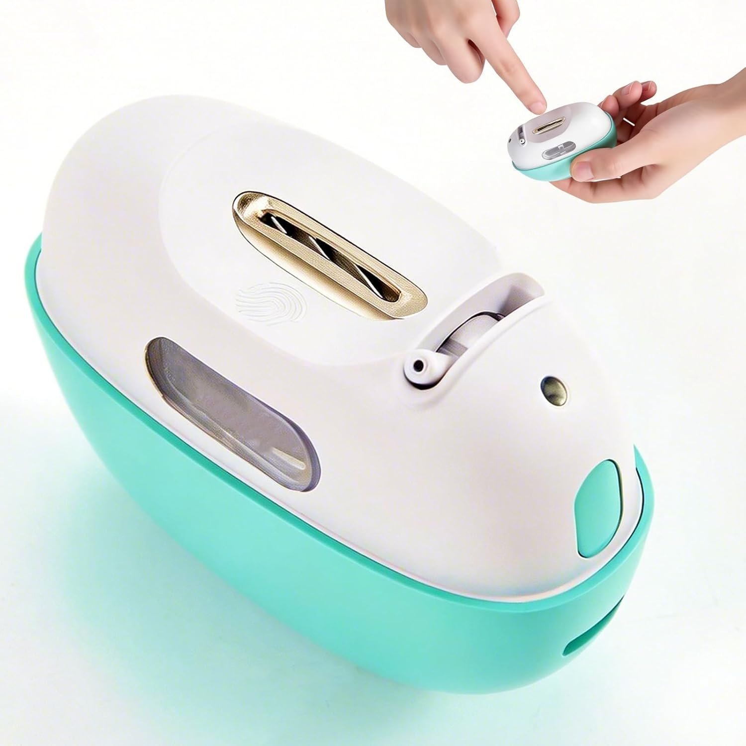 Electric Electric Baby Nail Clipper, 2 in 1 Safe Nail Trimmer for Toddler & Adults & Elders, Quiet Anti-Pinch Nail File with LED Light & Clip Storage , Portable Senior Kids Nail Care Kit