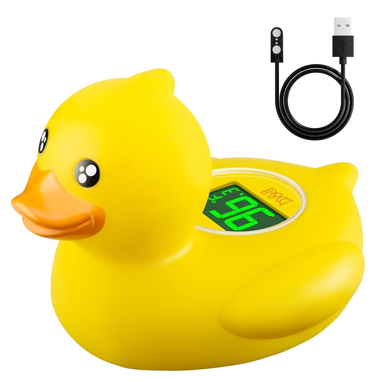 b&h Rechargeable Baby Bath Thermometer, Digital Water Temperature Monitor for Bathtub and Room, Floating Bath Toy for Newborns & Infants, Safe & Accurate, Baby Duck