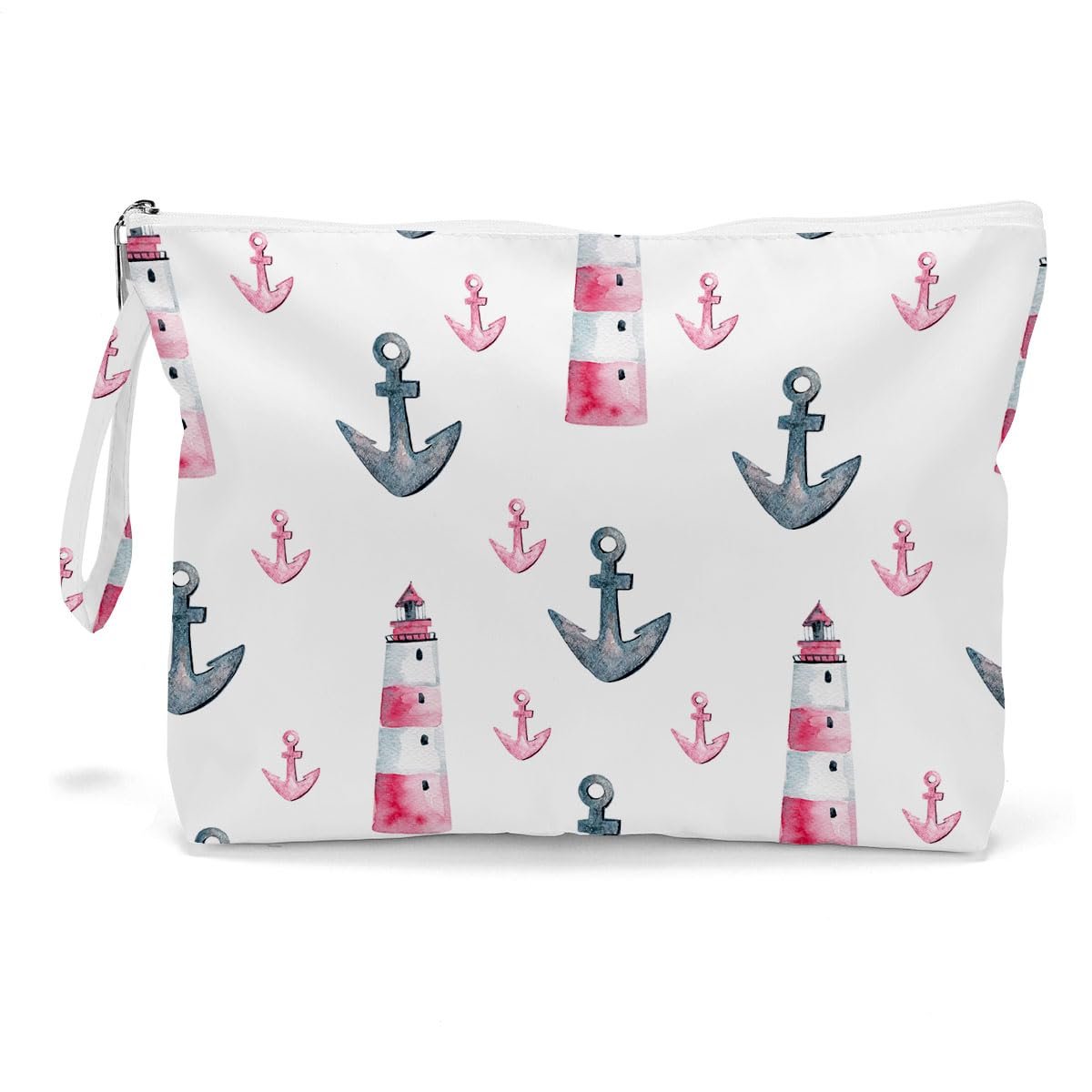 Fokongna Travel Makeup Bag – Wet Dry Bag for Swimsuit, Beach Pool Diapers, Dirty Yoga Gym Clothes – Zipper Pouch for Women, Sister, Friends – Ocean Sea Shells Beach Starfish