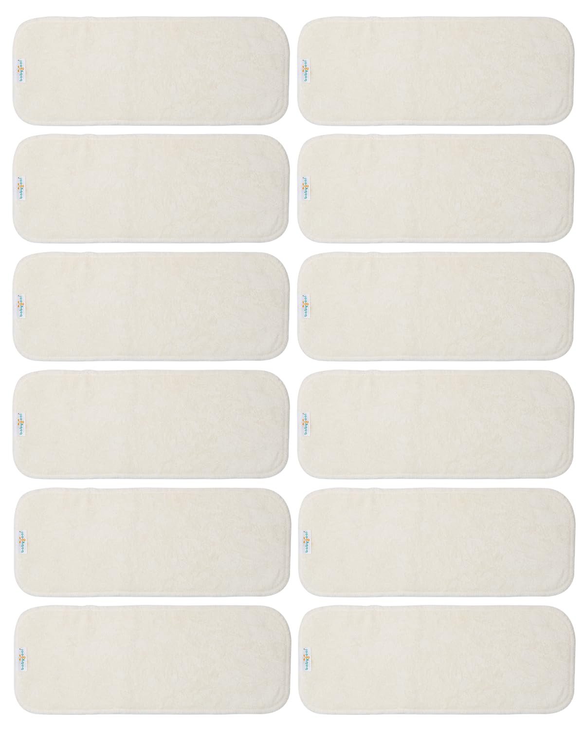 Babygoal Cloth Diaper Inserts 12pcs, 4 Layers Rayon from Bamboo Inserts for Cloth Diapers and Cloth Diapers Covers