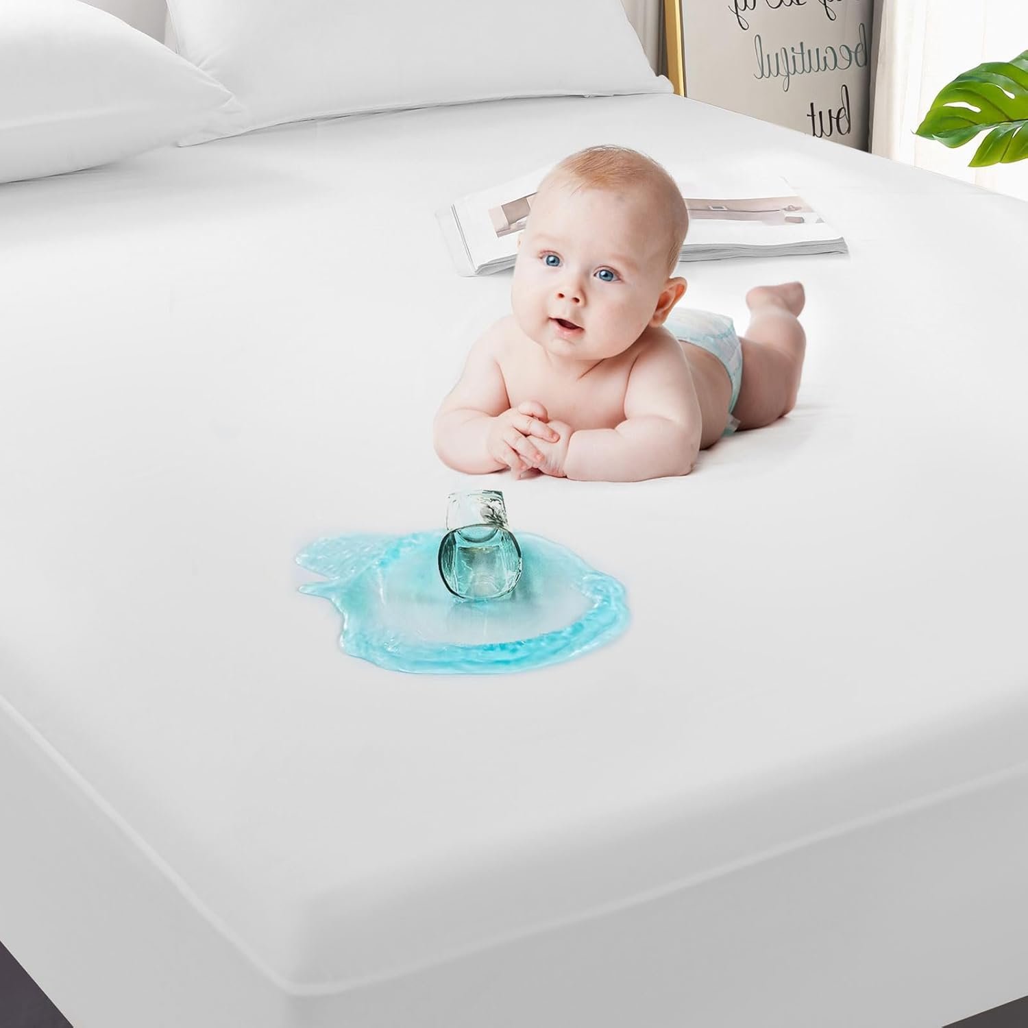 GRT 2 Pack Twin Mattress Protector Waterproof, Breathable & Noiseless Waterproof Mattress Protector Fitted Deep Pocket from 5″ to 19″, Smooth Twin Mattress Cover Machine Washable