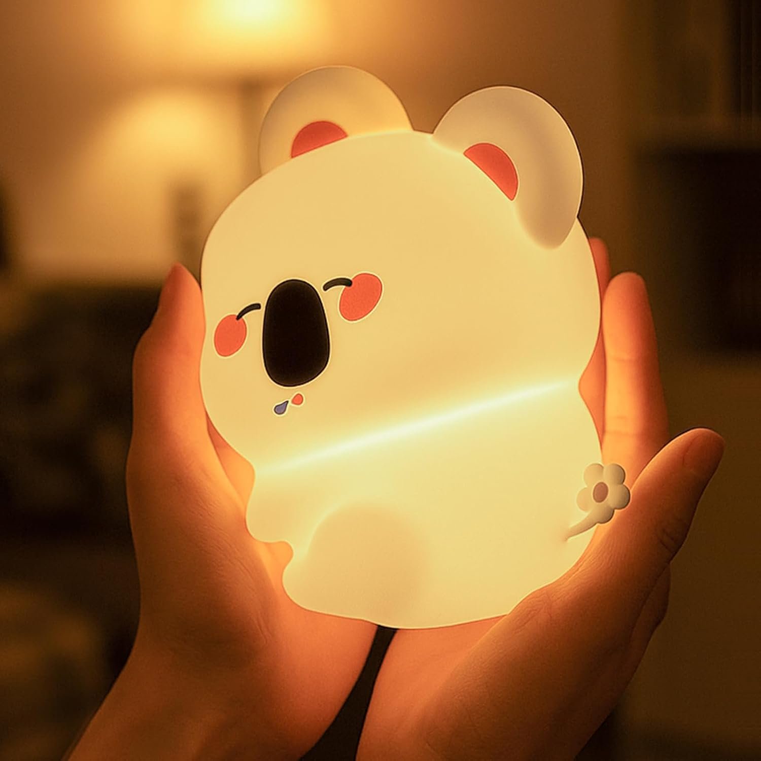 Koala Night Light for Nursery – Soft Squishy Dimmable Baby Night Lamp, Rechargeable Touch Control with Timer, Soft Silicone Breastfeeding Nightlight for Kids, Infants, Toddlers