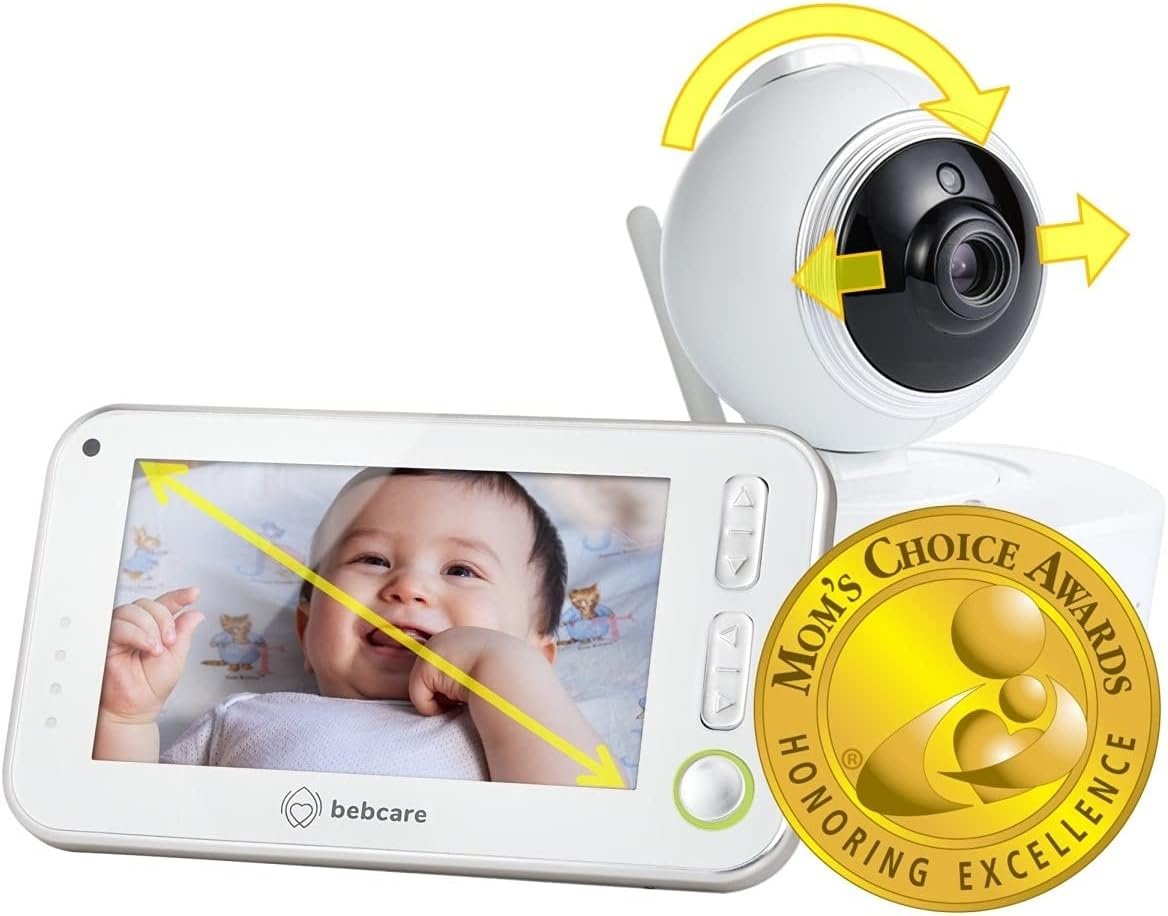 Bebcare Motion – Smart Video Baby Monitor: 4.3″ Ultra-Clear Screen, 360° Pan-and-Tilt Camera, Temperature Sensor, Motion and Sound Alert, Auto Baby Tracking Camera (with Breathing Sensor Mat)