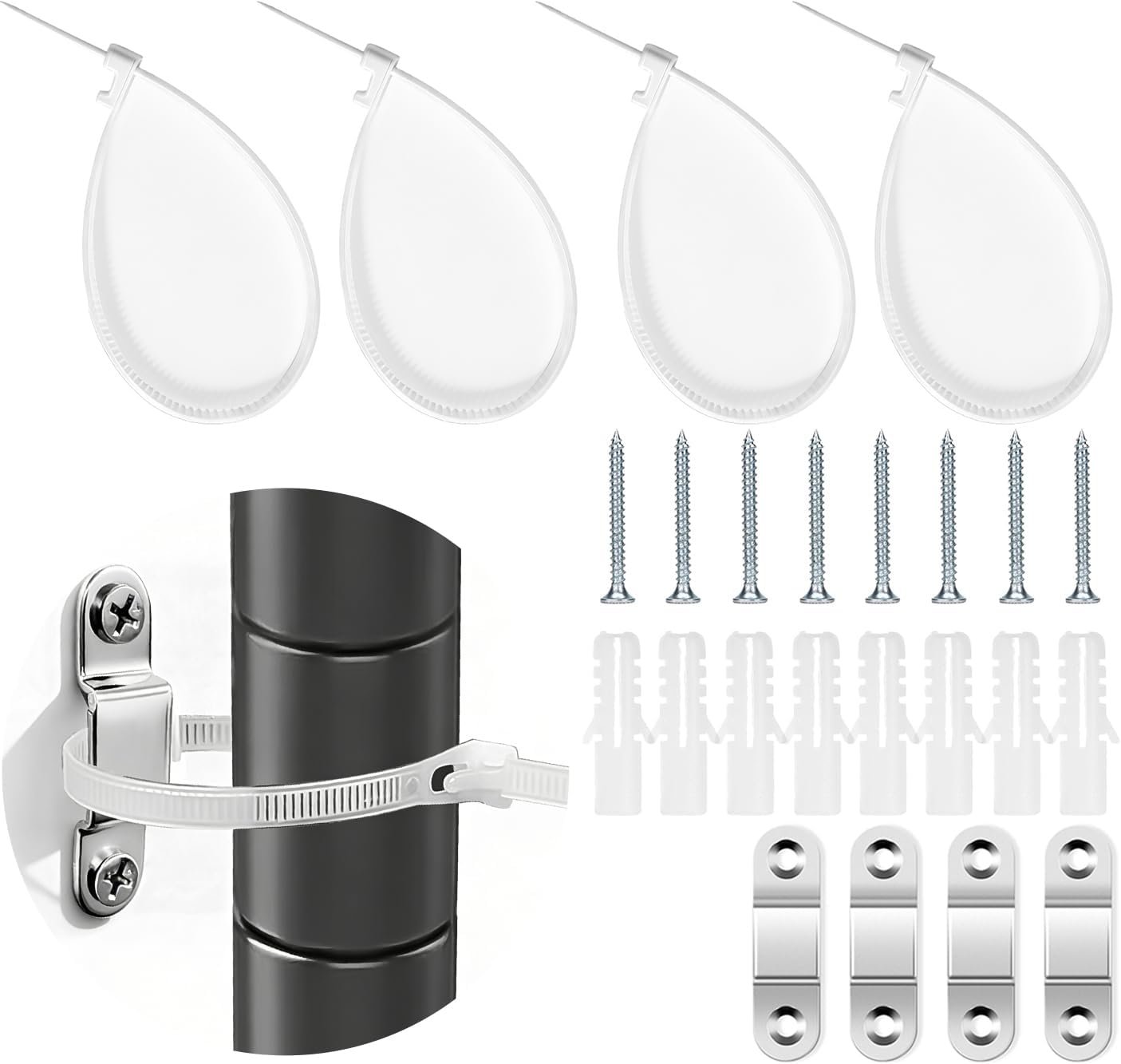 Climberer [4Packs] Anti-Tip Furniture Anchors for Baby Proofing & Earthquake Safety – Secure Garment Racks, Dressers to Wall with Stabilizing Straps & Fasteners