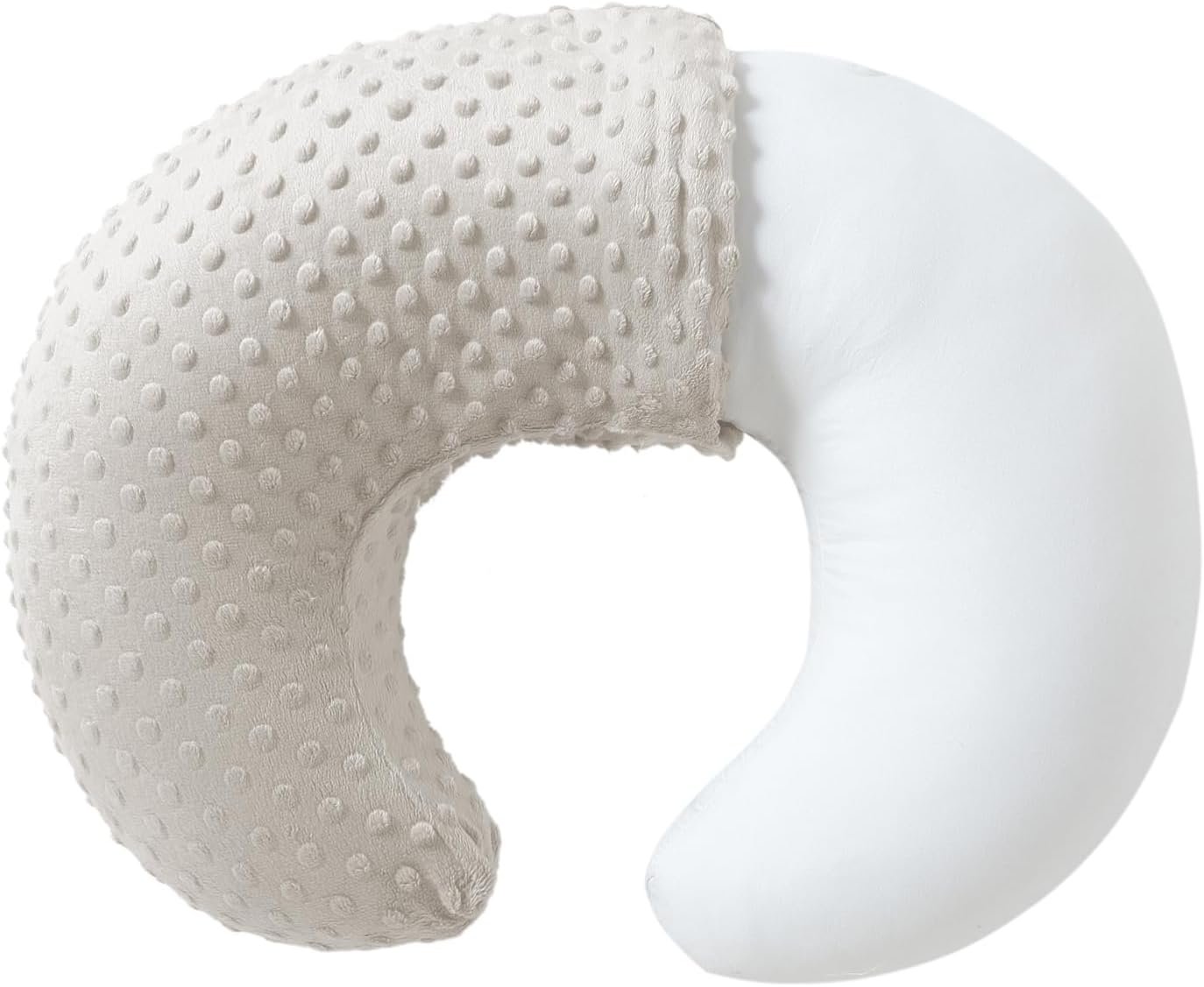 Baby Nursing Pillow and Body Positioner with Premium Slipcover for Breastfeeding for Baby Boys and Girls, Feeding Pillow with Breathable Comfortable Pillowcase (Sand)